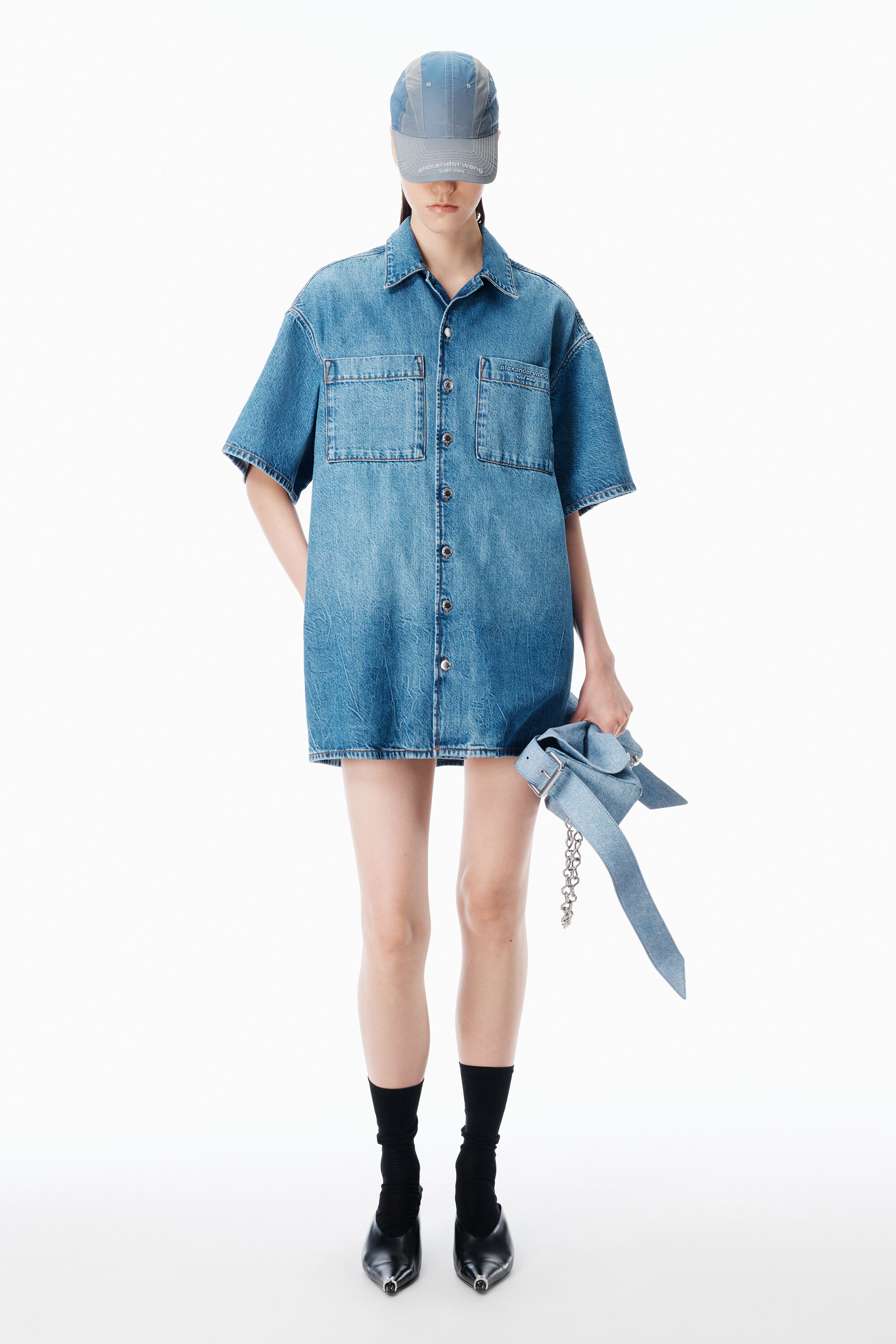 Boxy Denim Shirtdress