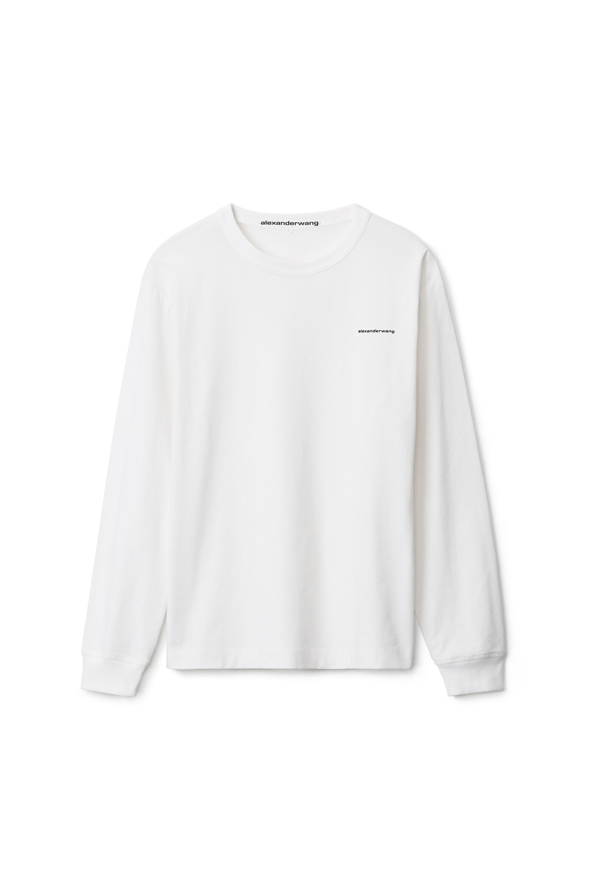 UNISEX LONG SLEEVE TEE IN HIGH TWIST JERSEY in WHITE | alexanderwang®