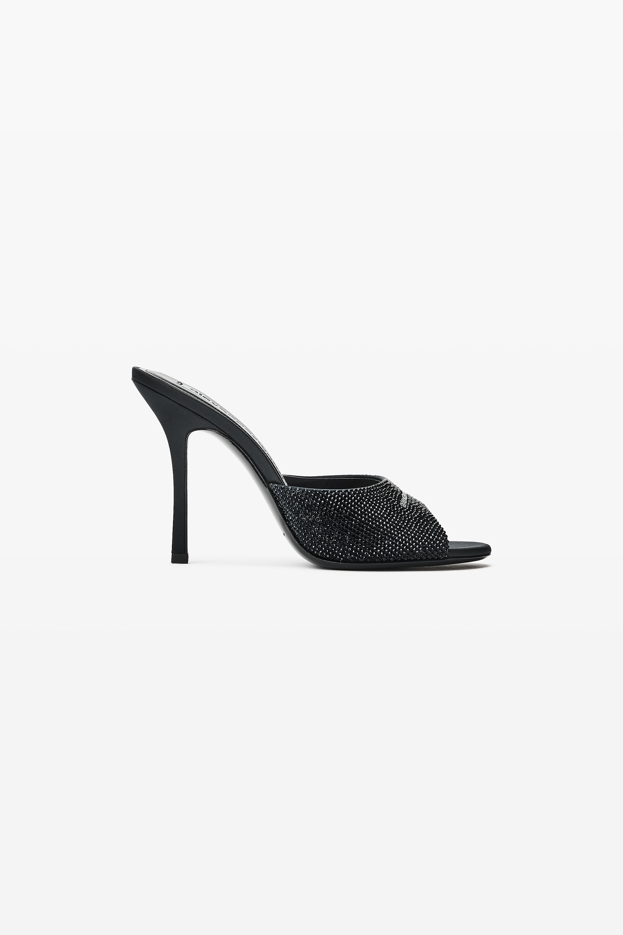 Alexander Wang ロゴ サンダル ブラック 36 レディース CHER CRYSTAL HOTFIX 105MM MULE in BLACK/JET | alexanderwang®