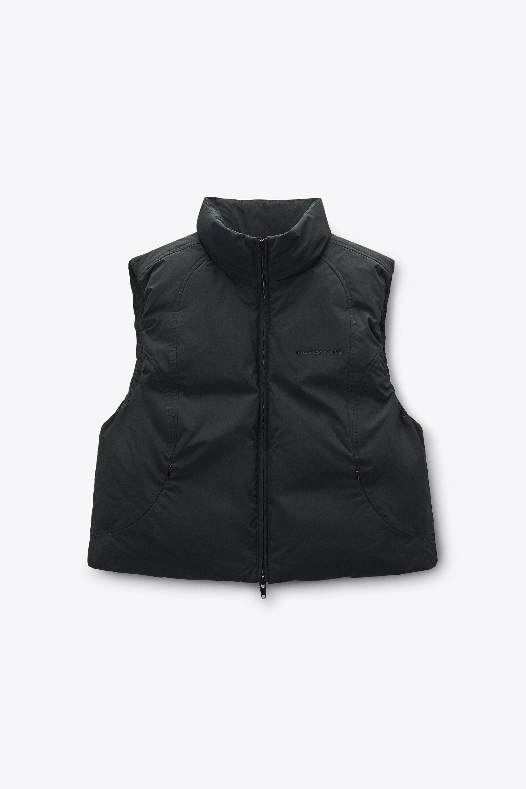 Black Essential Puffer Vest in BLACK | alexanderwang®