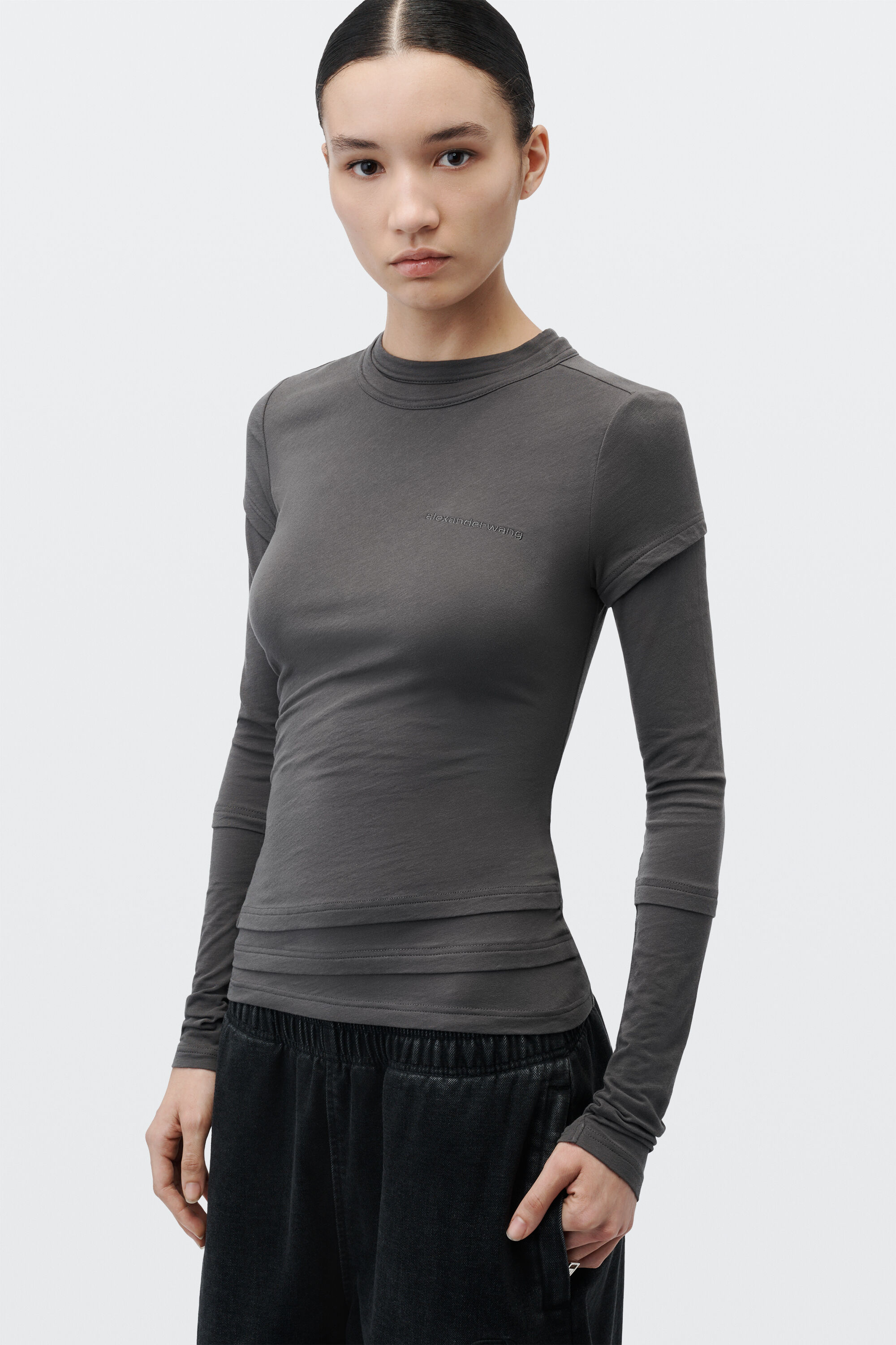 alexanderwang アレキサンダーワング グレー ブラトップ alexanderwang アレキサンダーワング レイヤード ロングスリーブ