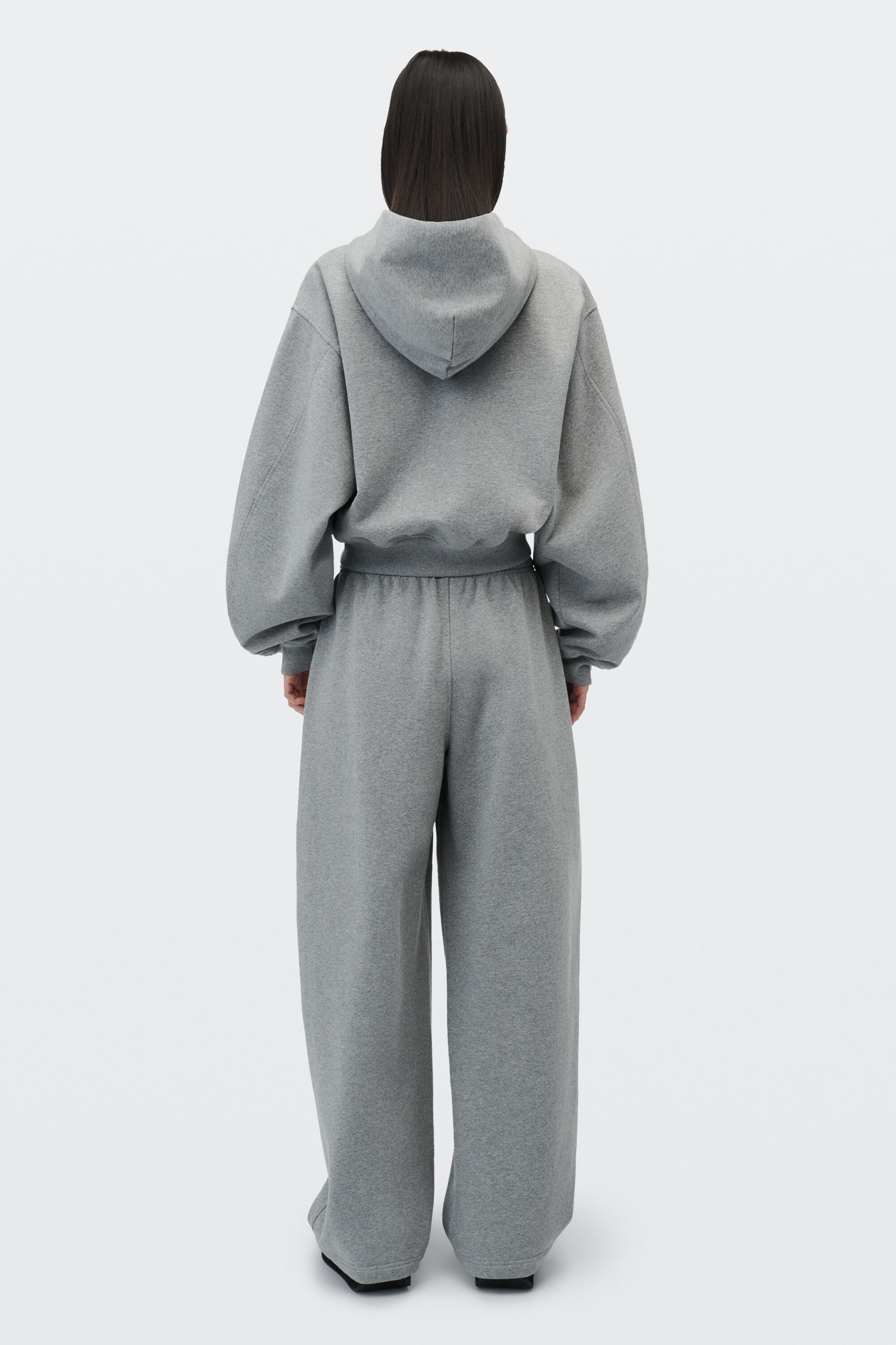LOGO PRINT ZIP-UP HOODIE in SIDEWALK | alexanderwang®