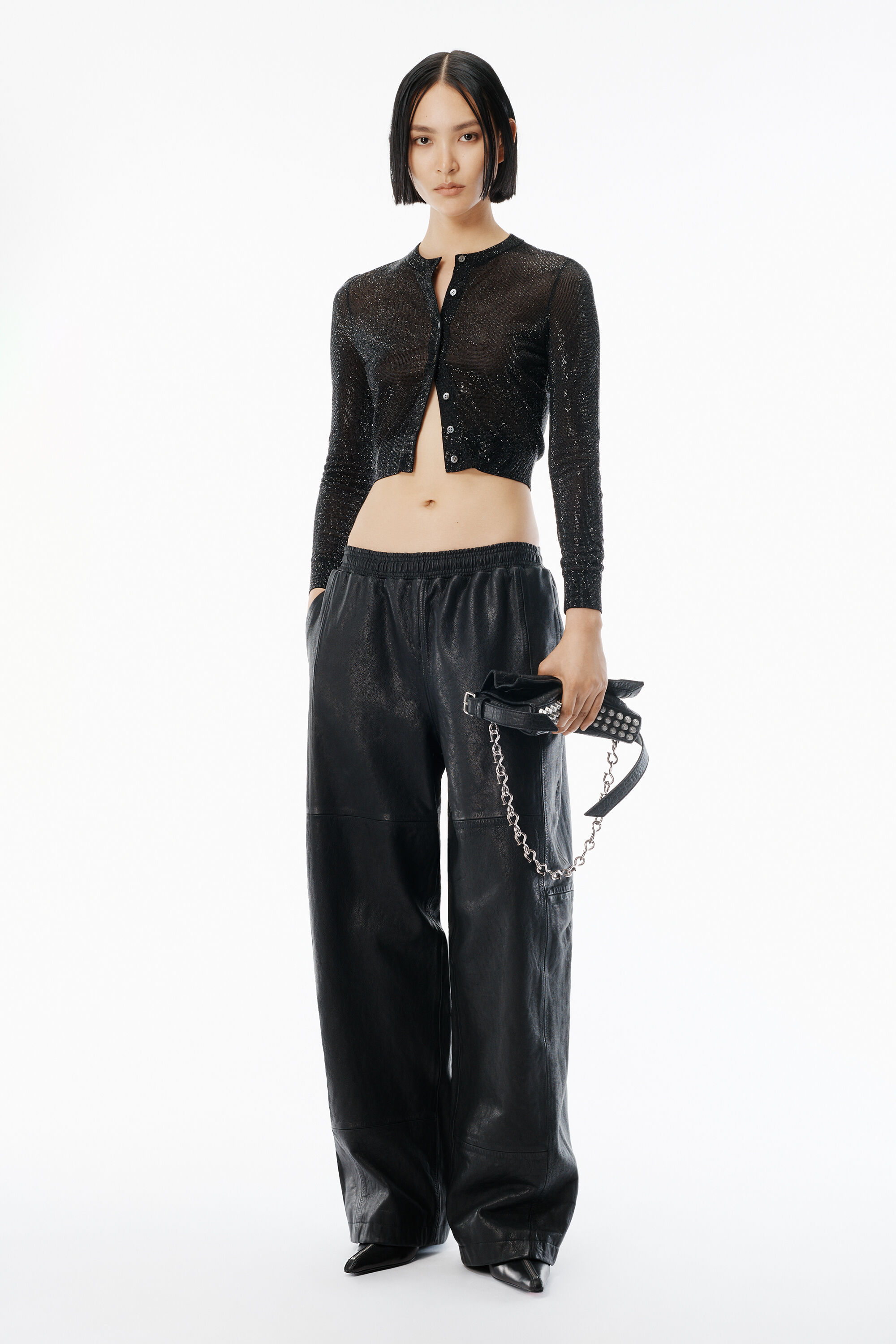 CRYSTAL CARDIGAN in BLACK | alexanderwang®