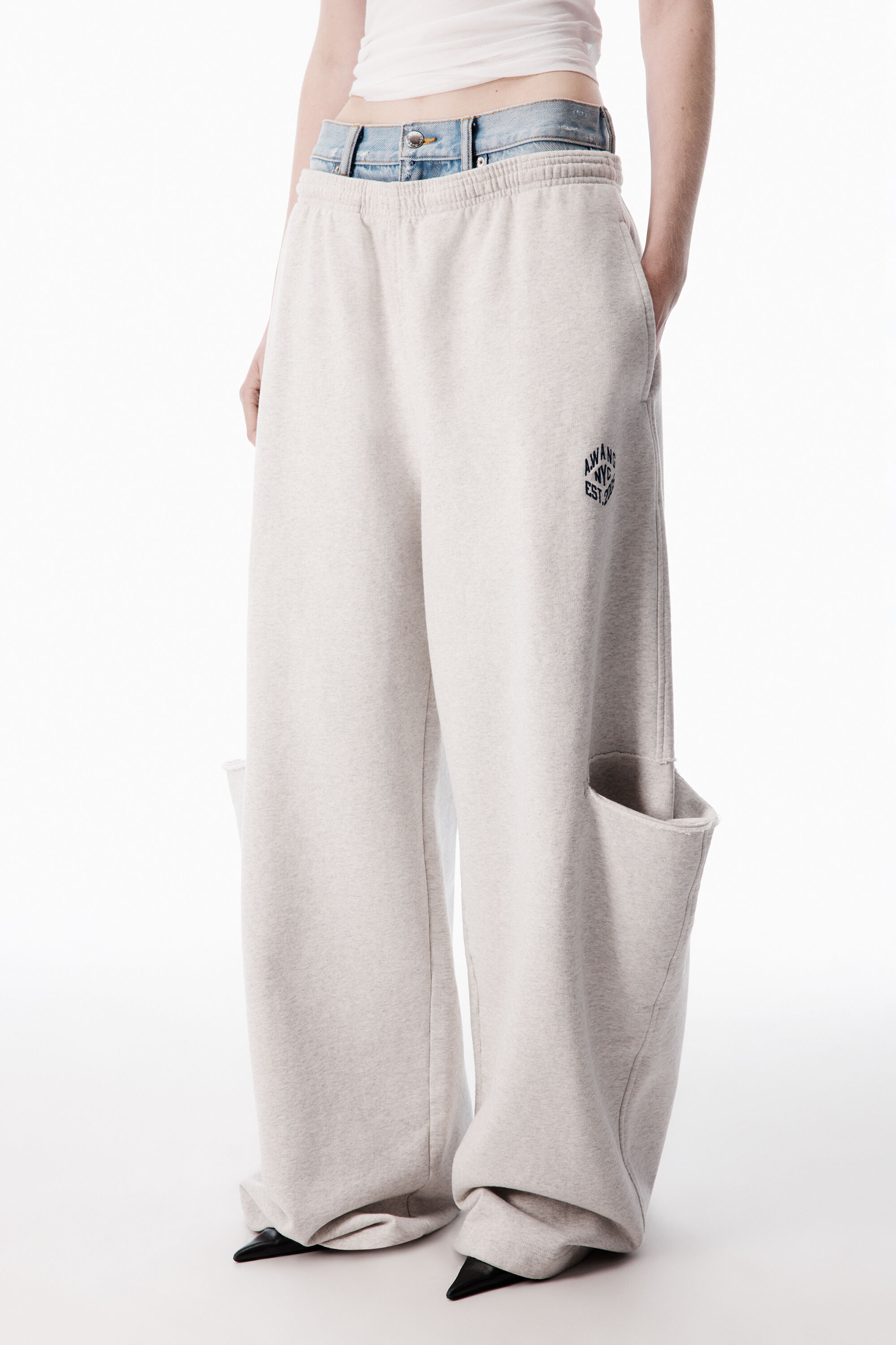alexanderwang アレキサンダーワング DENIM WAISTBAND SLASHED