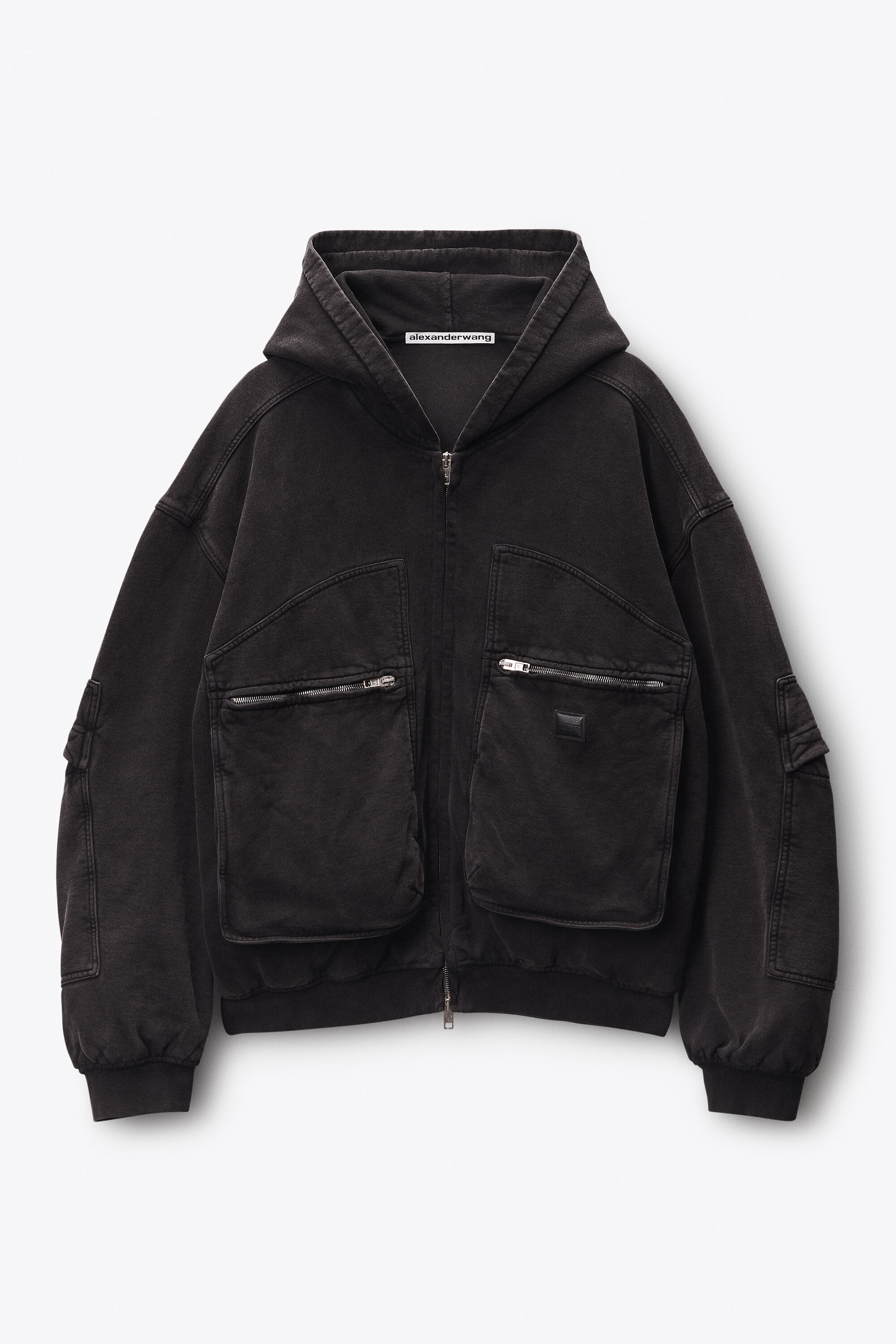 Cargo Hoodie Oversize in WASHED BLACK | alexanderwang®