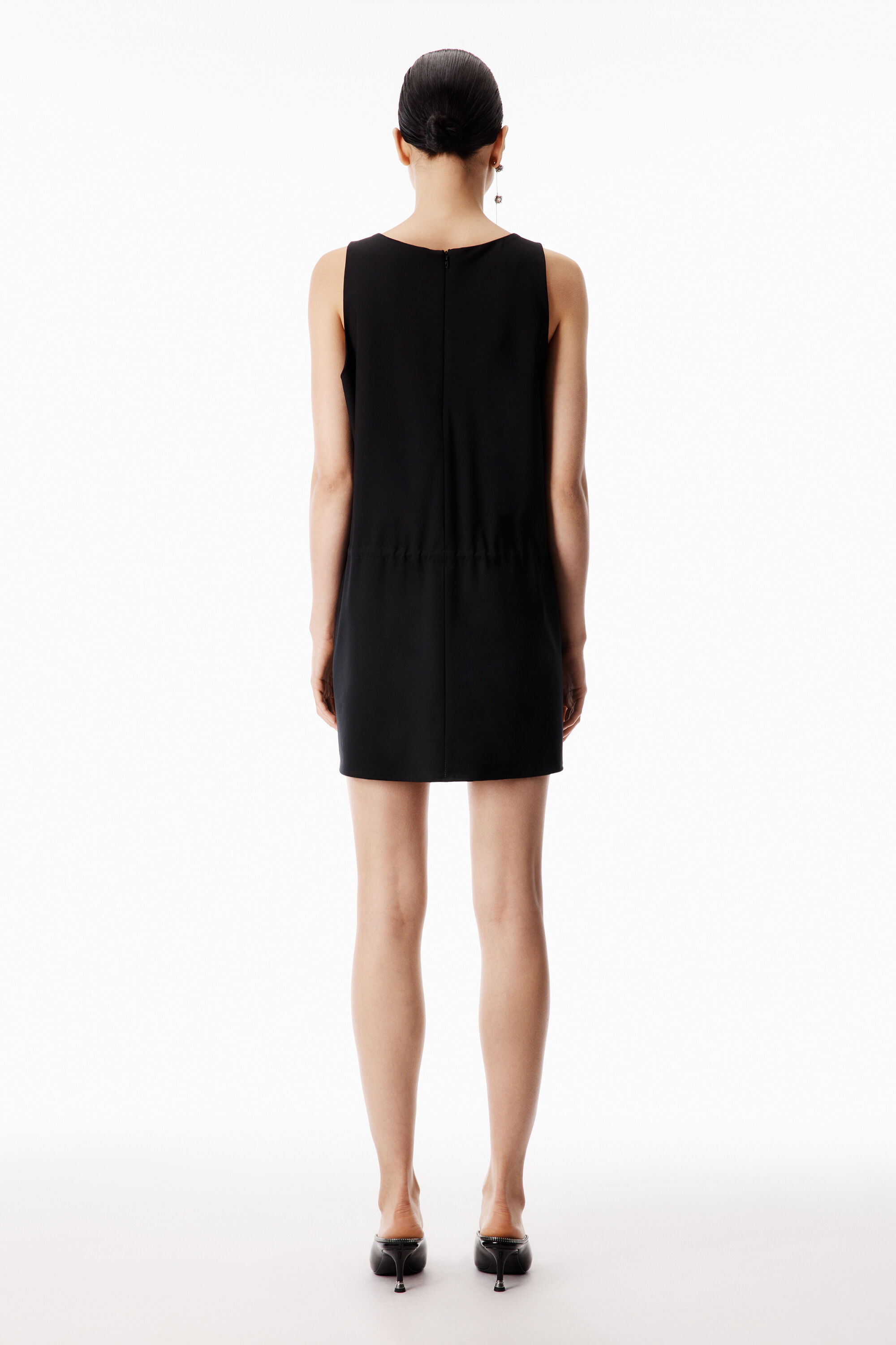 Ruched Waist Mini Dress in BLACK | alexanderwang®