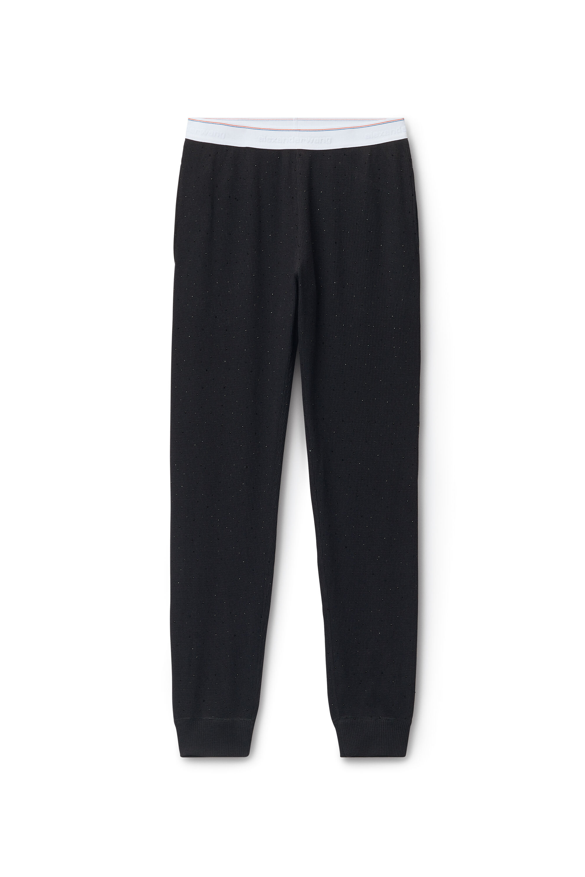 Crystal Hotfix Jogger Pant in Waffle Knit in BLACK | alexanderwang®