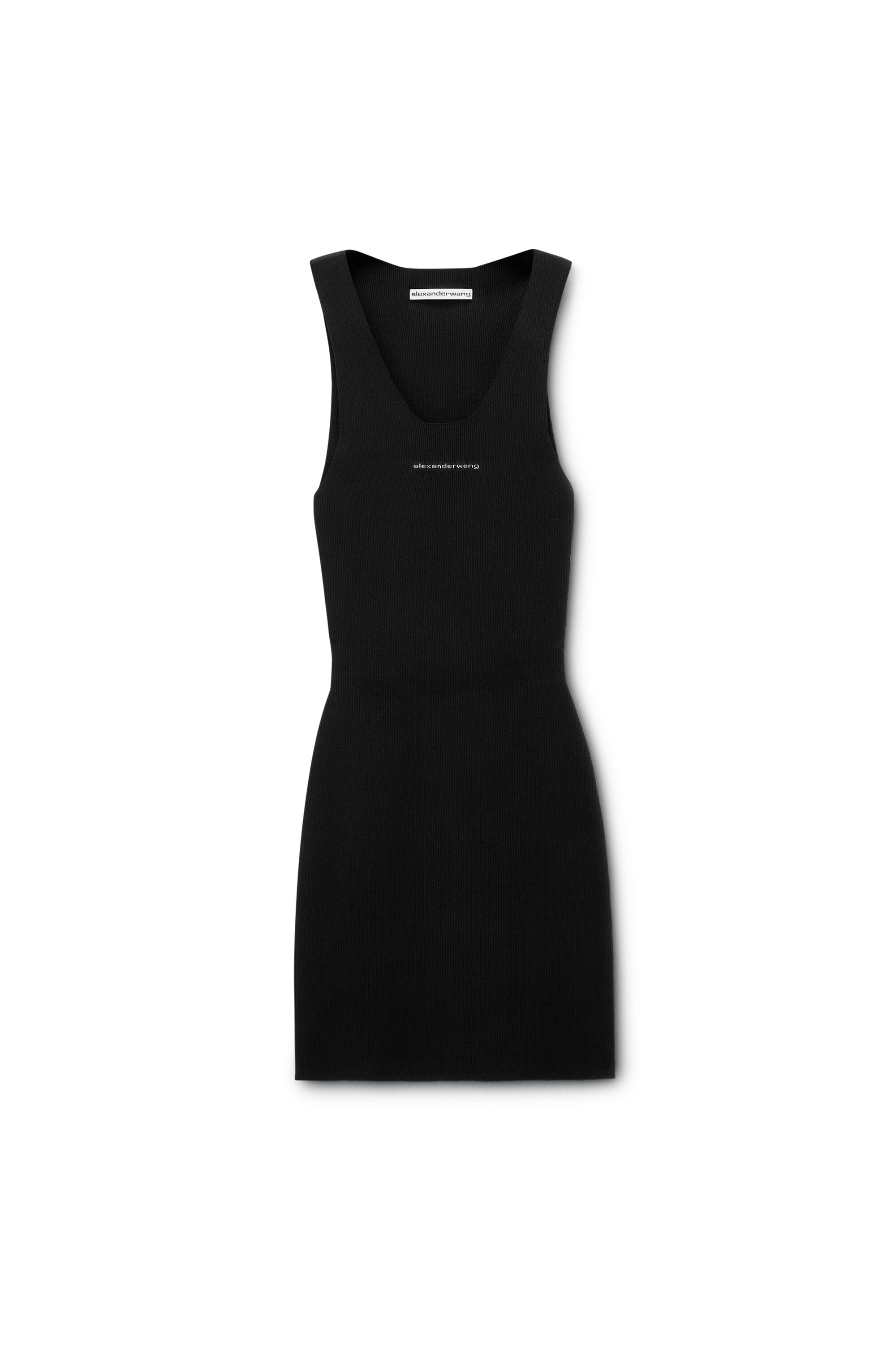 タグ付き！ alexanderwang モックネック 半袖 ミニワンピース　黒 JACQUARD LOGO RACER MINI DRESS in BLACK | alexanderwang®