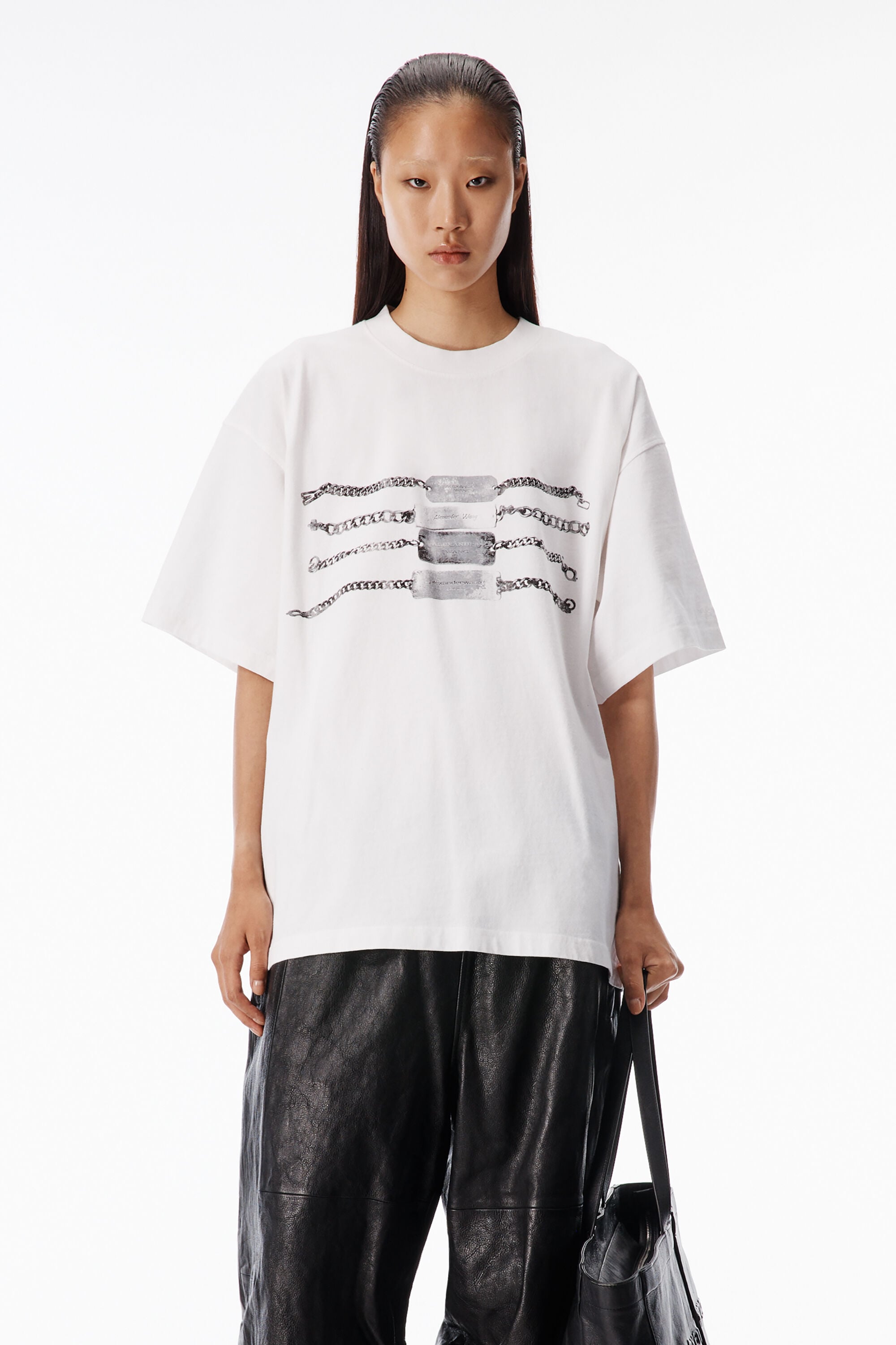 Oversized Graphic Tee in WHITE | alexanderwang®