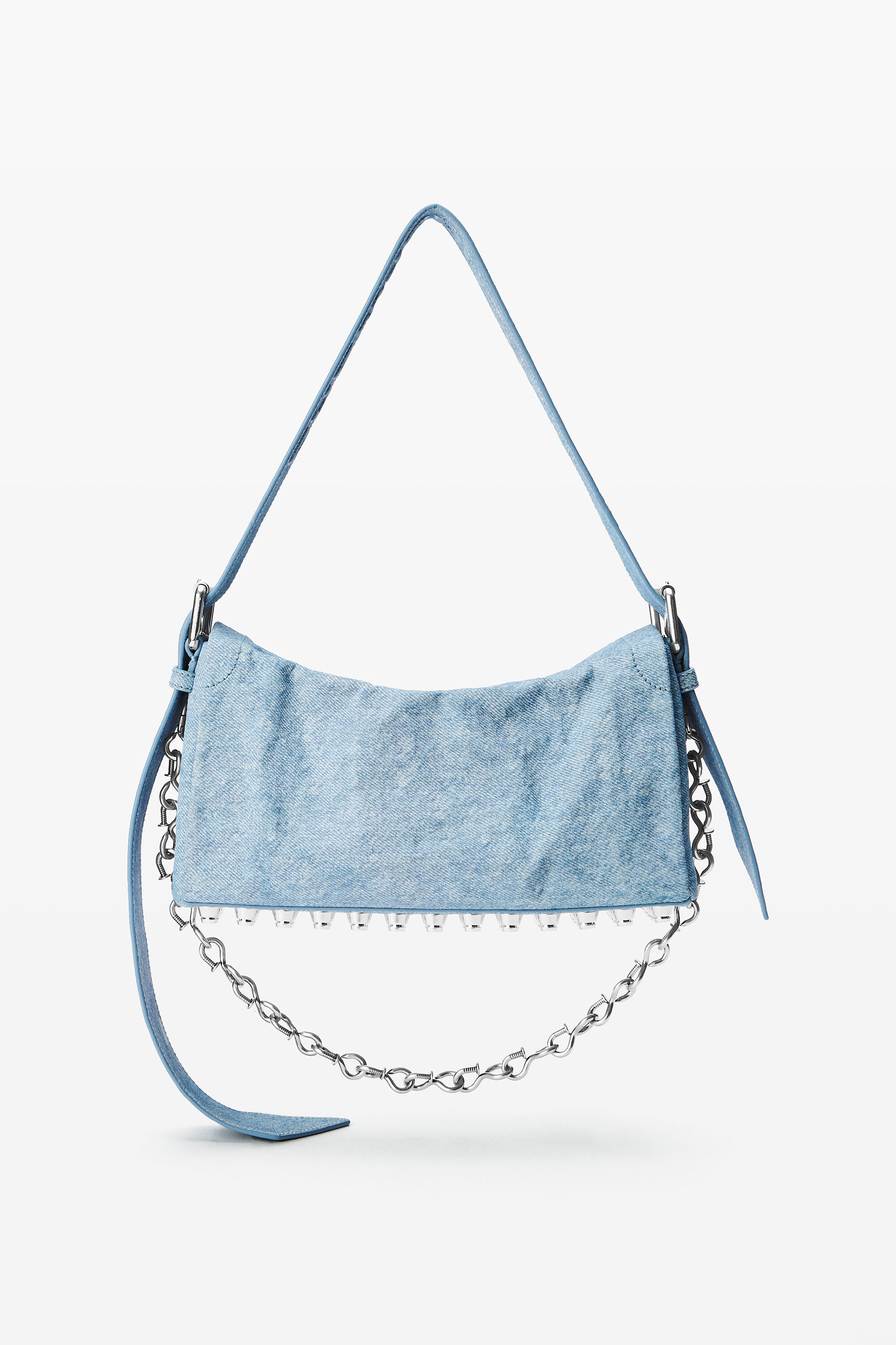 Denim Ricco Medium Flap Bag in BLUE | alexanderwang®