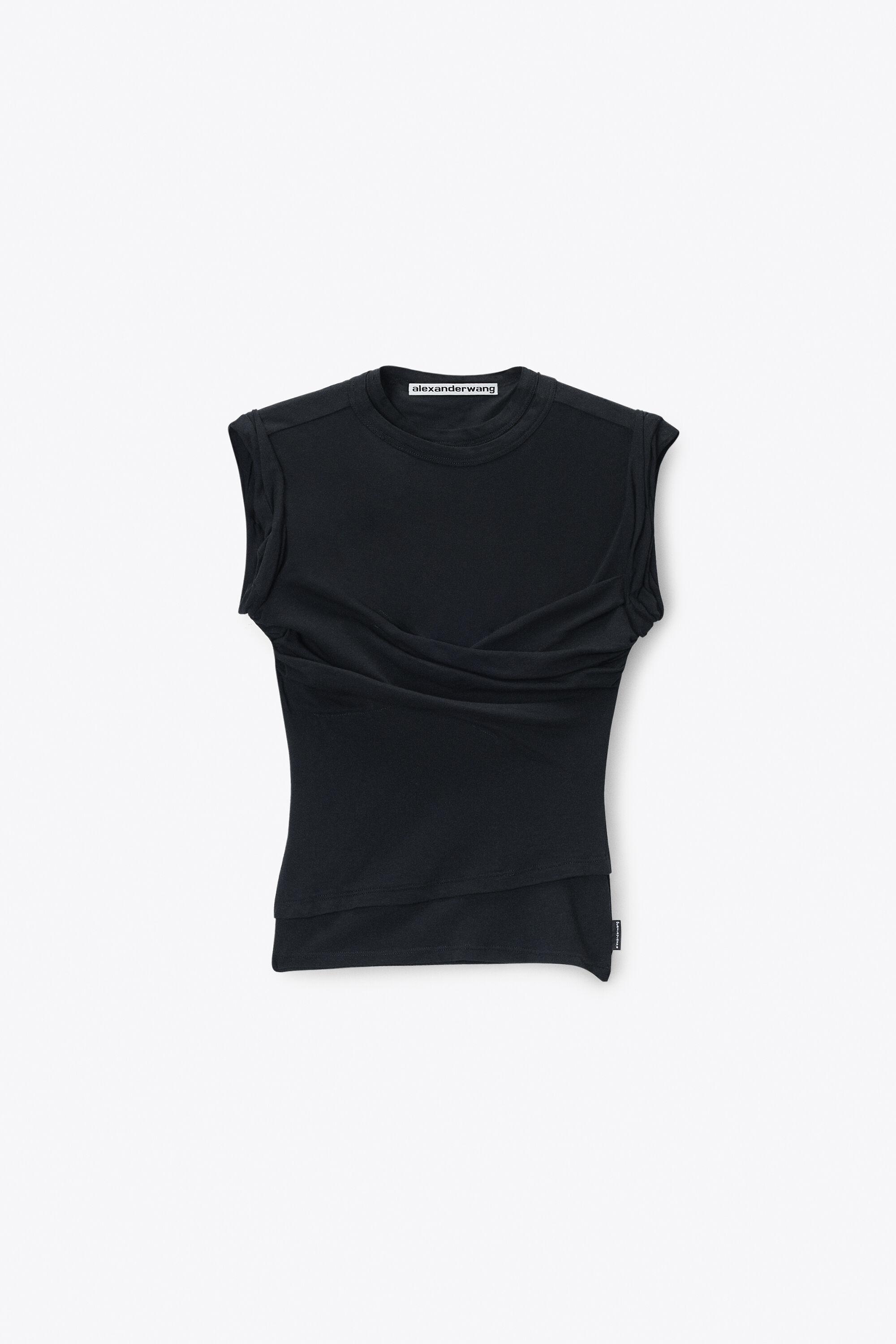 TWISTED BUST LAYERED TANK in BLACK | alexanderwang®