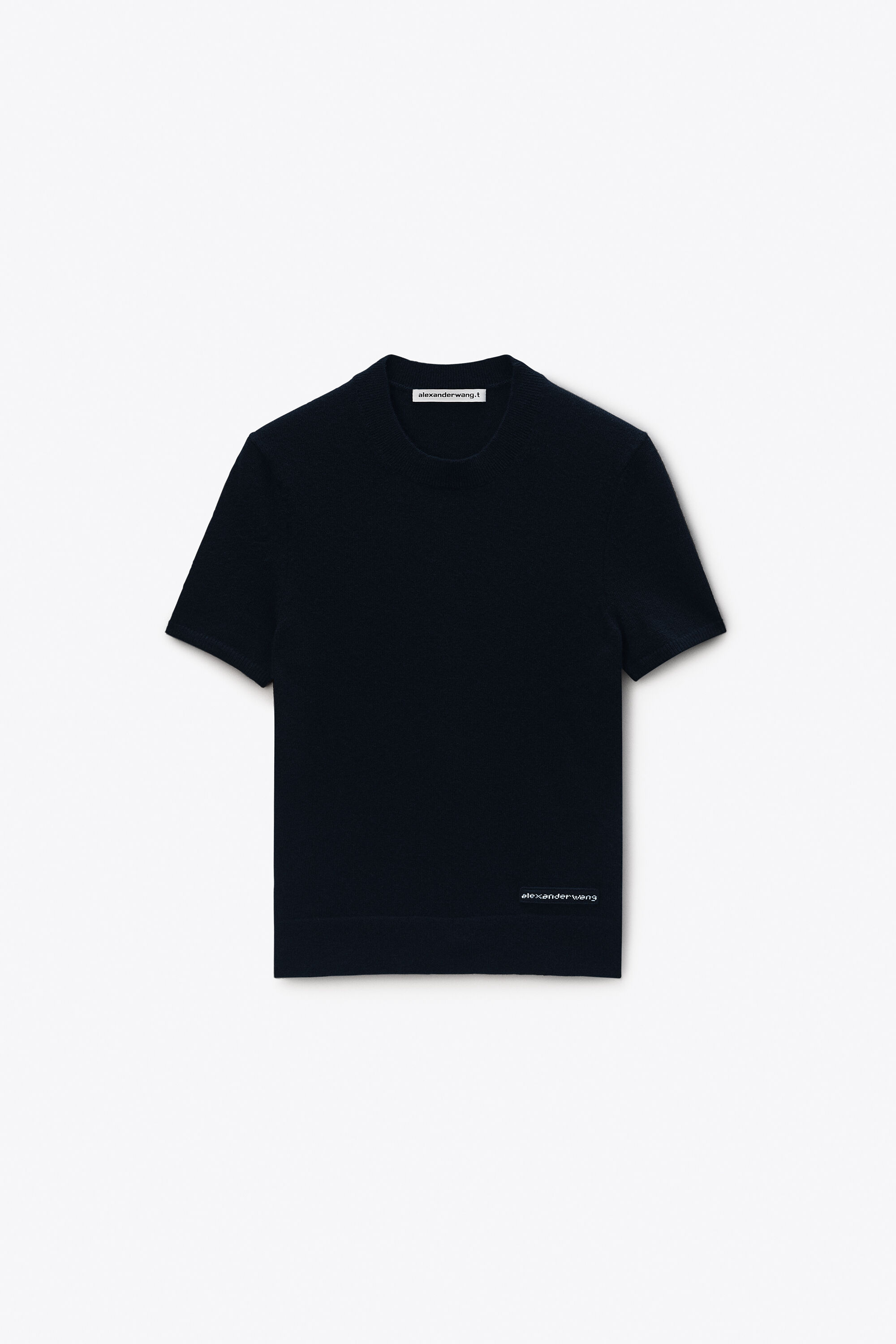【Alexander Wang】Alexander Wang T-Shirts Short Sleeve Wool Tee in BLACK | alexanderwang®