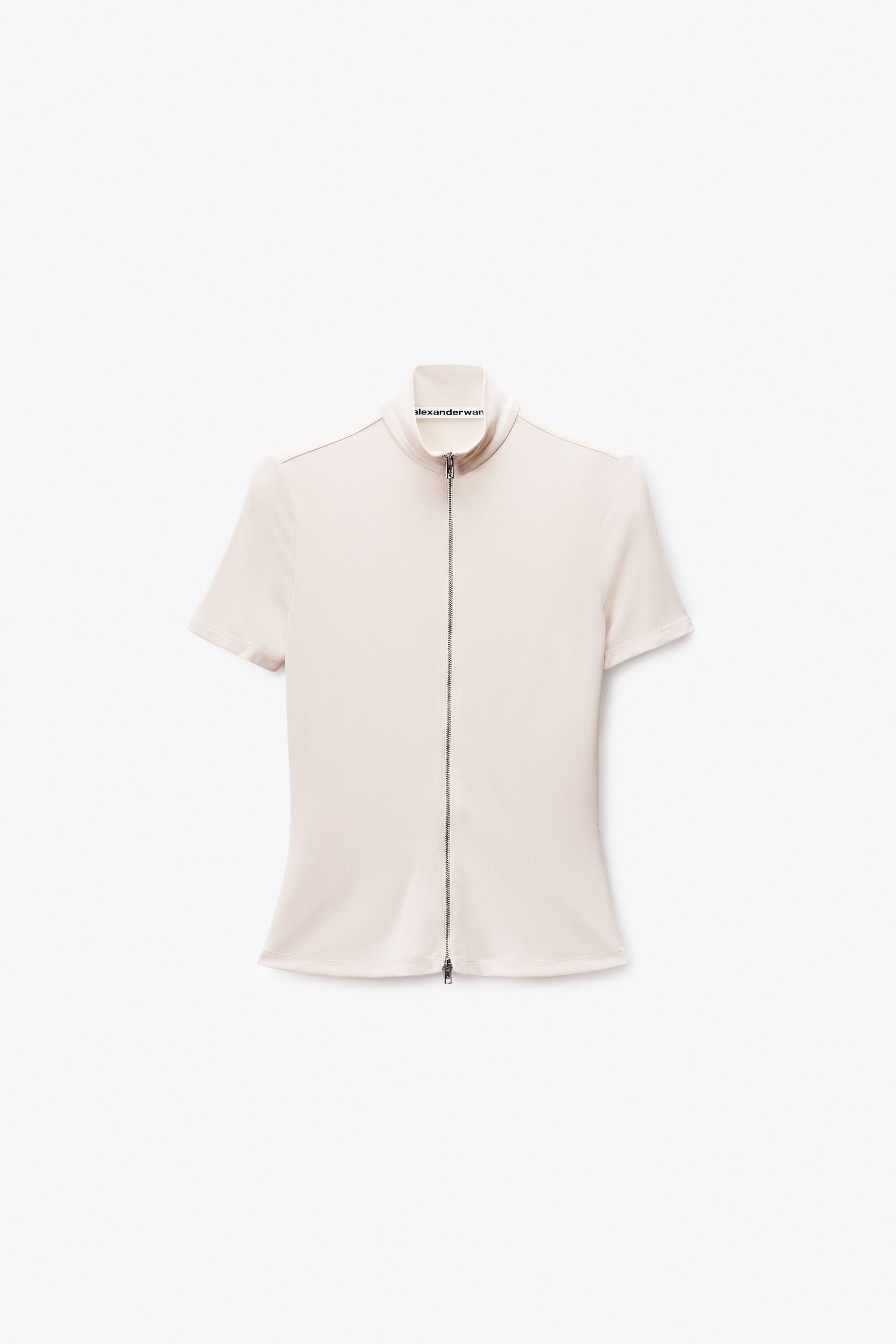 Rashguard Mock Neck Top in IVORY | alexanderwang®