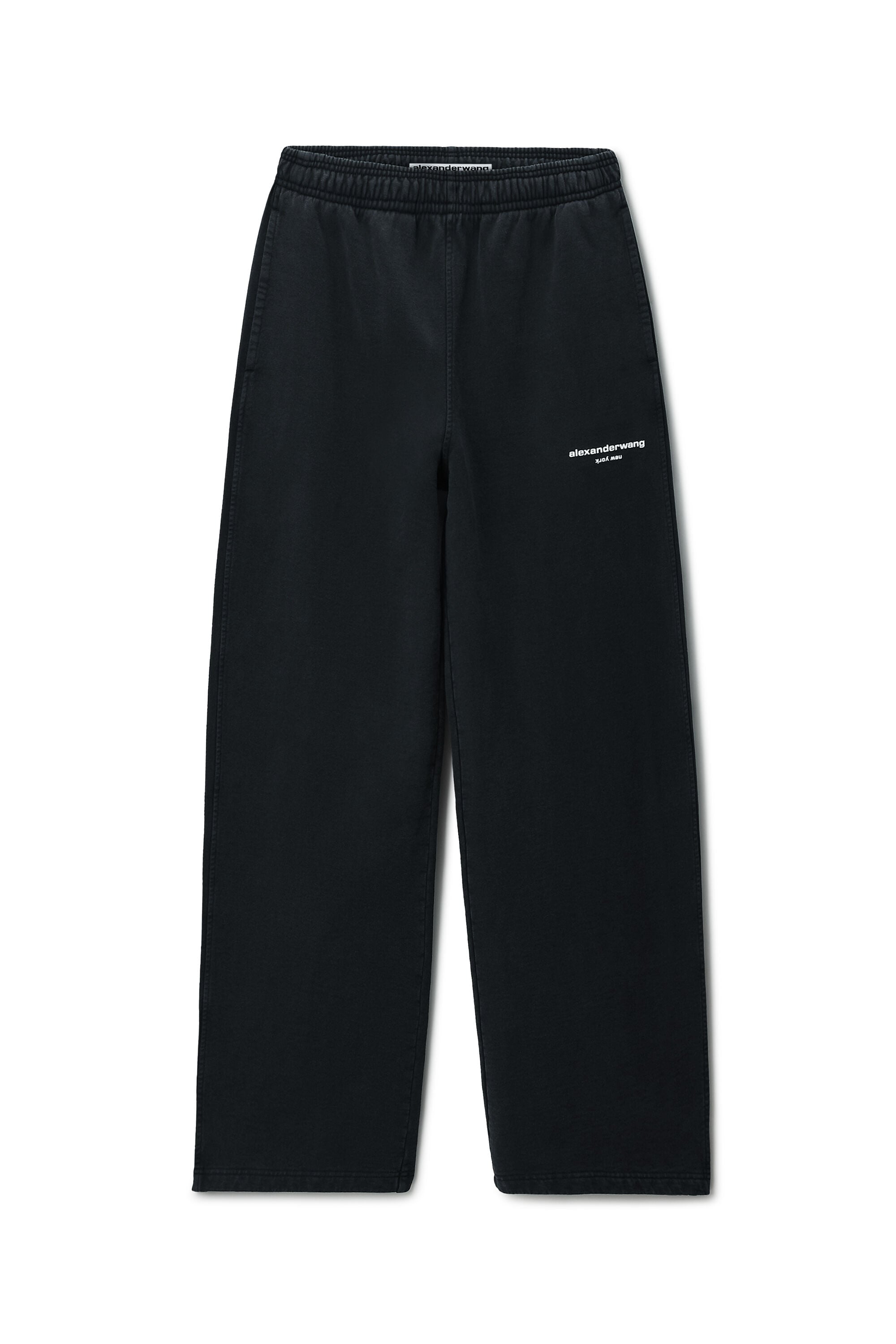 LOGO PRINT MID-RISE OVERSIZED SWEATPANT in WASHED BLACK
