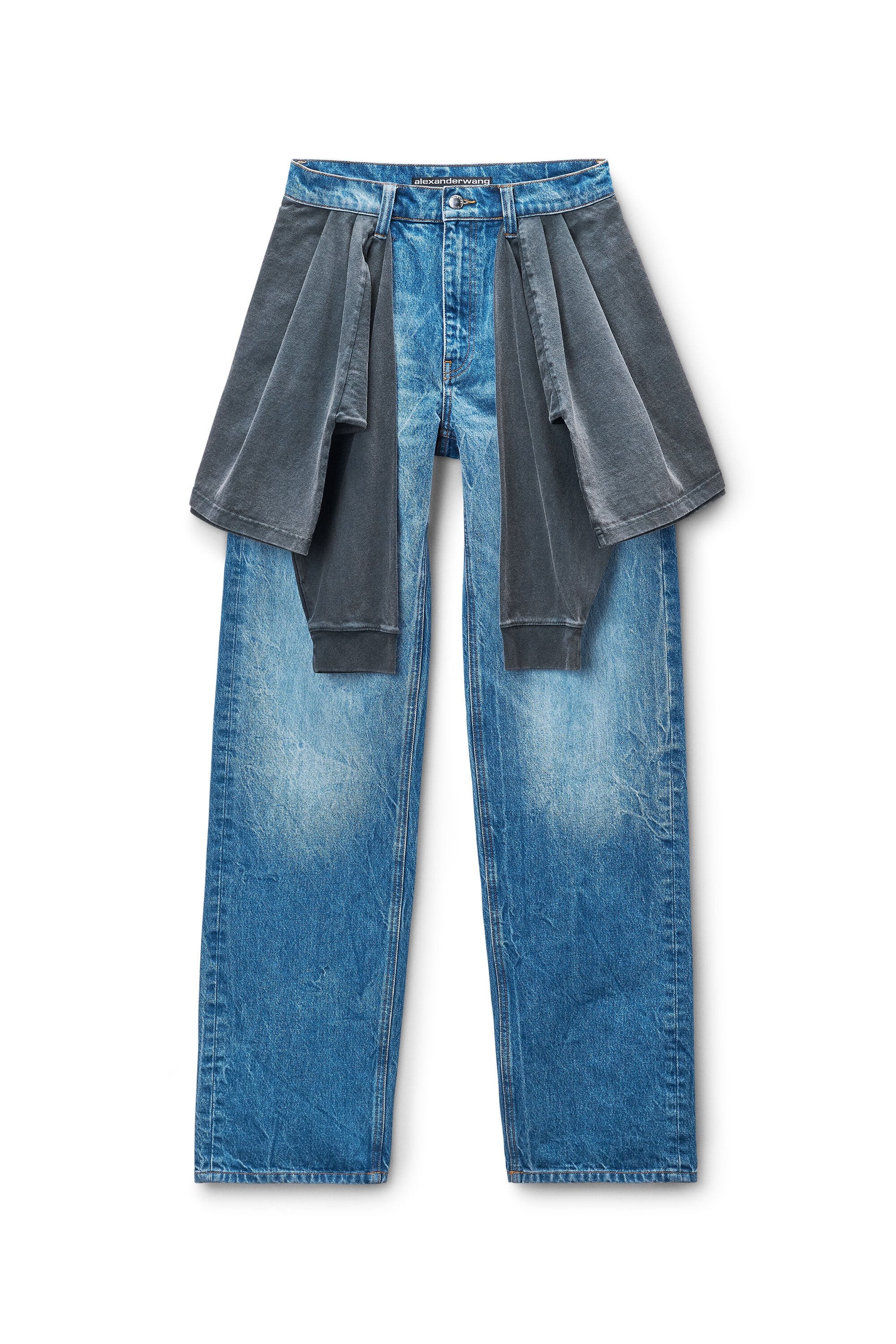 Pre-Styled Balloon Leg Jean in VINTAGE MARBLED BLUE | alexanderwang®