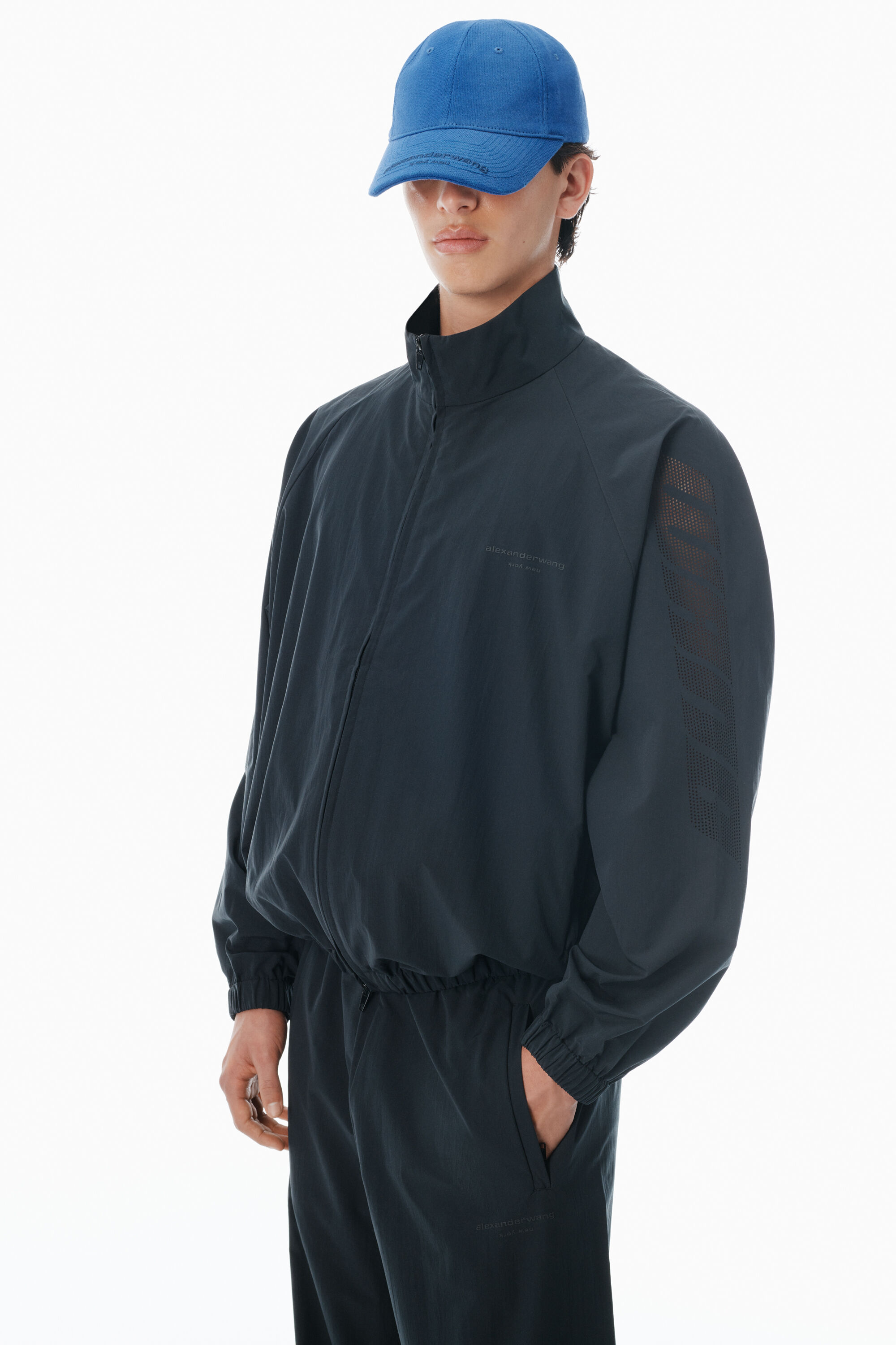 black logo track jacket in BLACK | alexanderwang®
