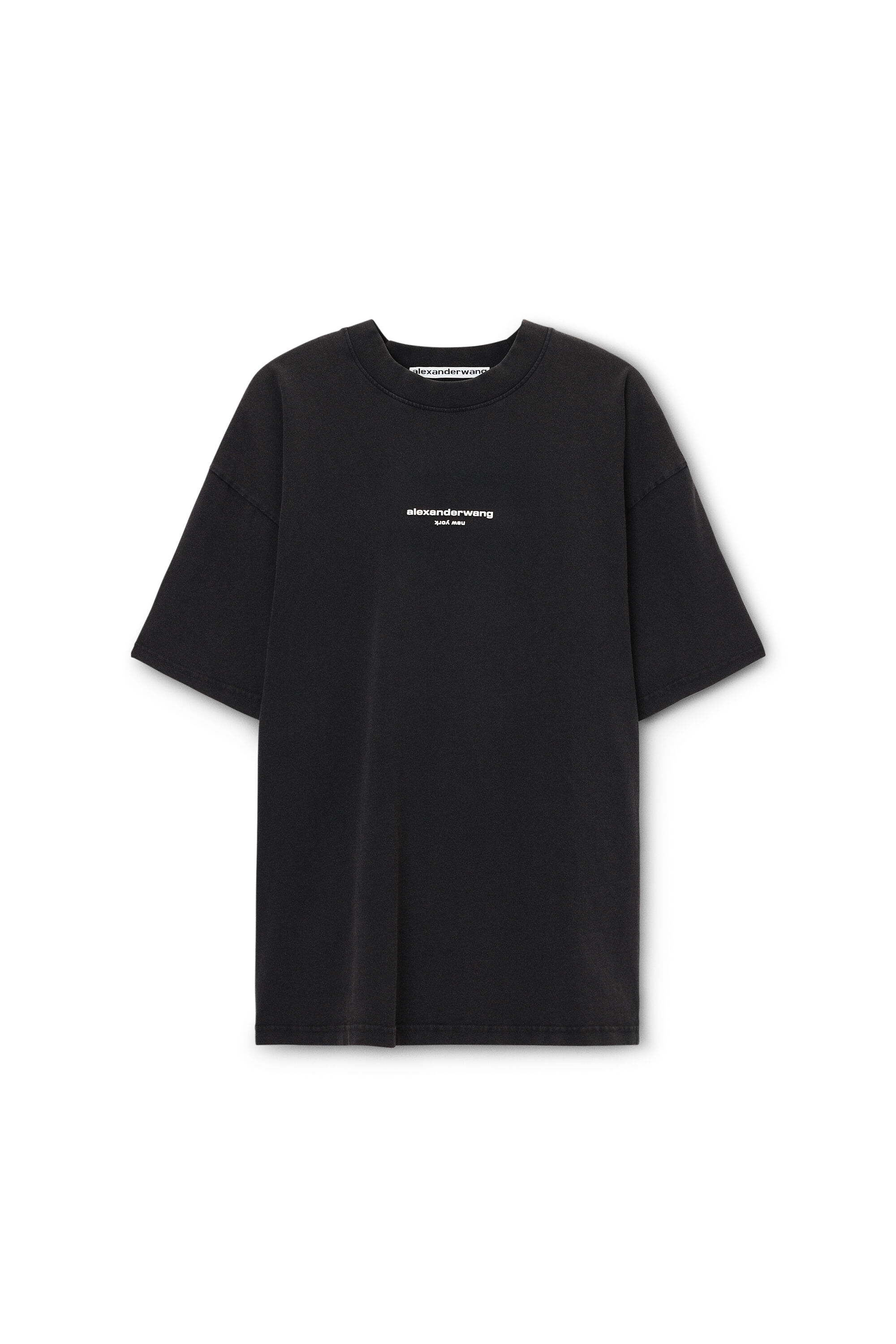 LOGO PRINT SHORT SLEEVE TEE in WASHED BLACK | alexanderwang®