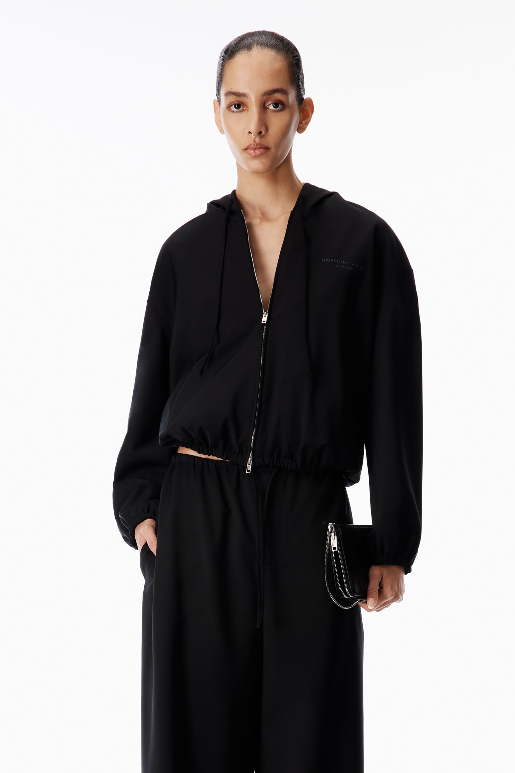 Zip Up Hoodie in BLACK | alexanderwang®