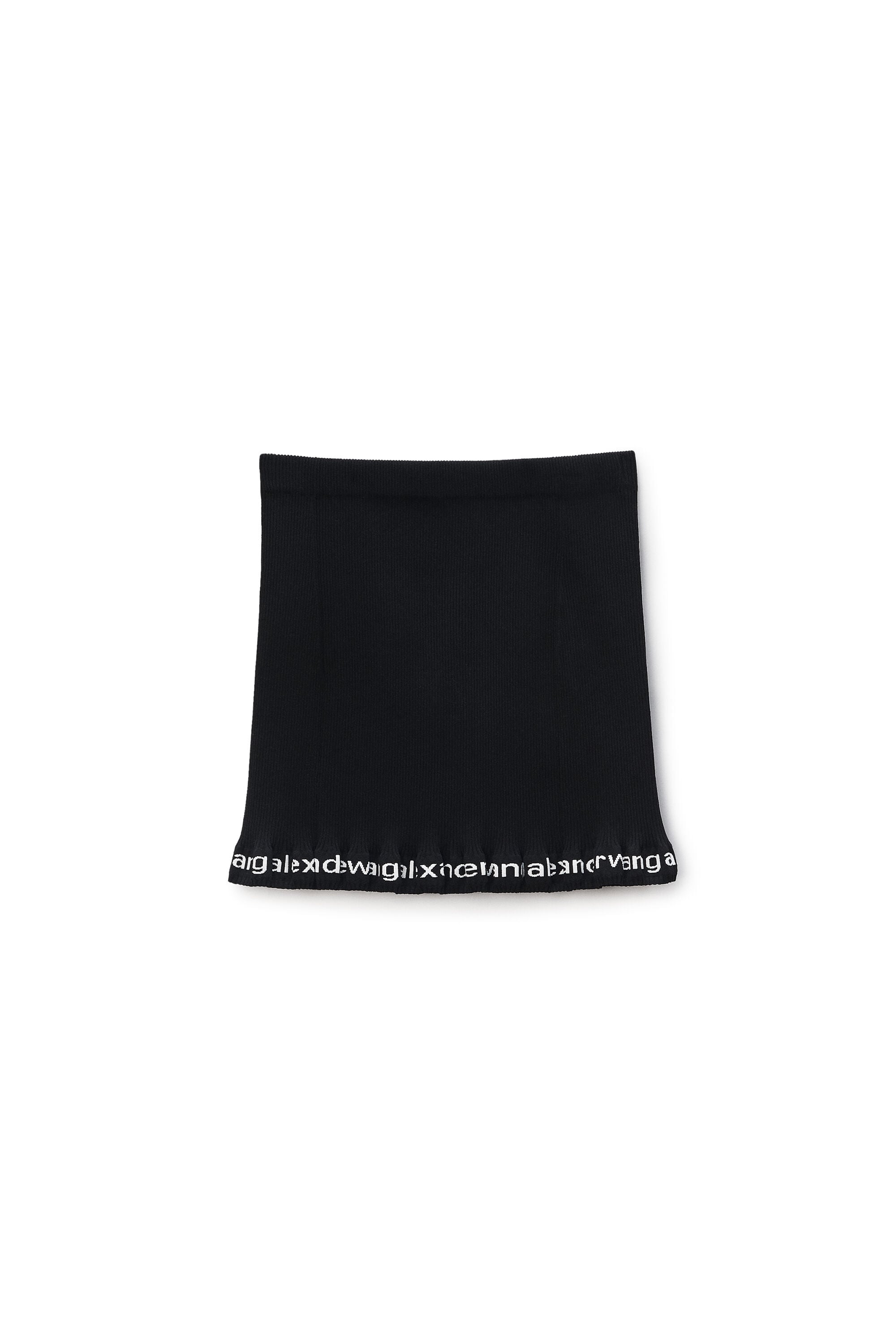 Ribbed Miniskirt With Logo in BLACK | alexanderwang®