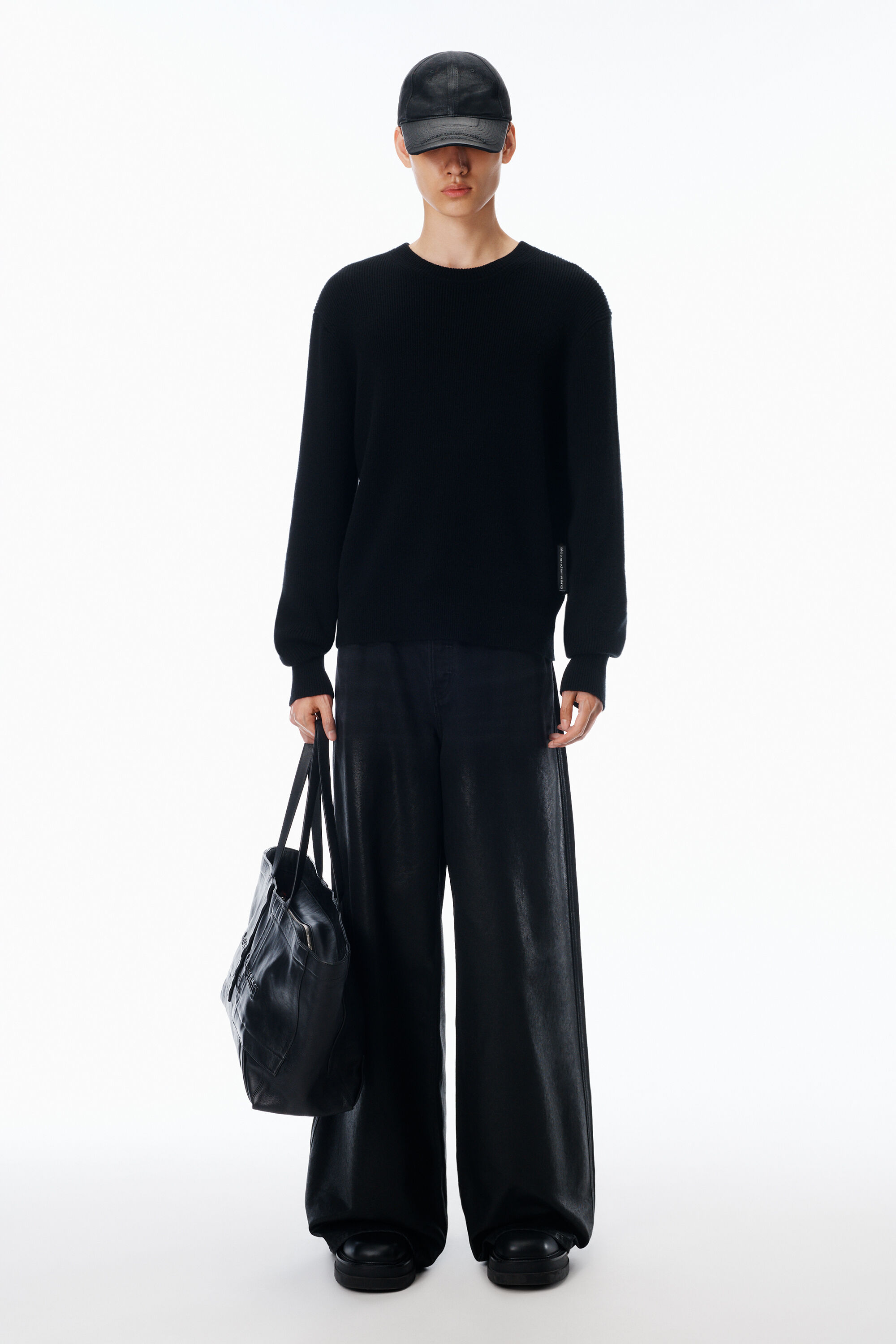 Surge Leather Coated Jean in FADED BLACK | alexanderwang®