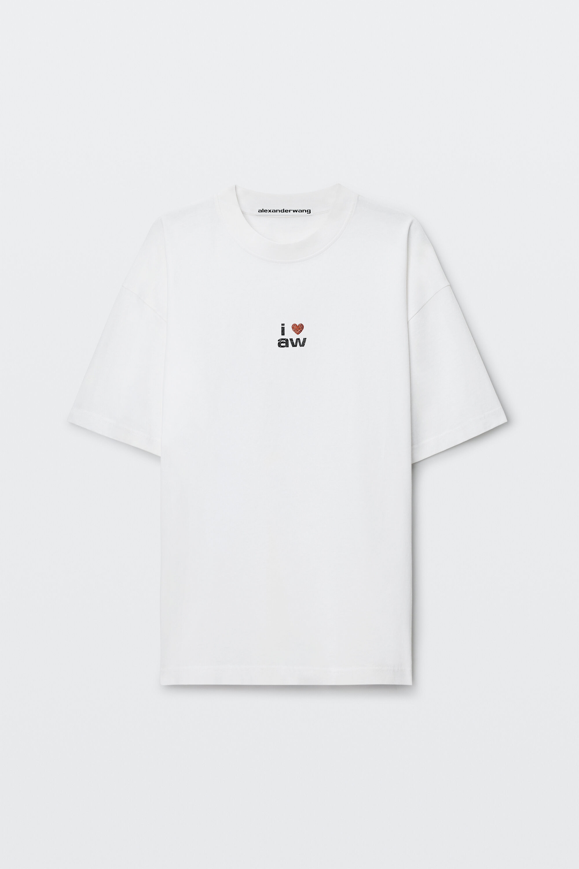 CRYSTAL HEART TEE in WHITE | alexanderwang®