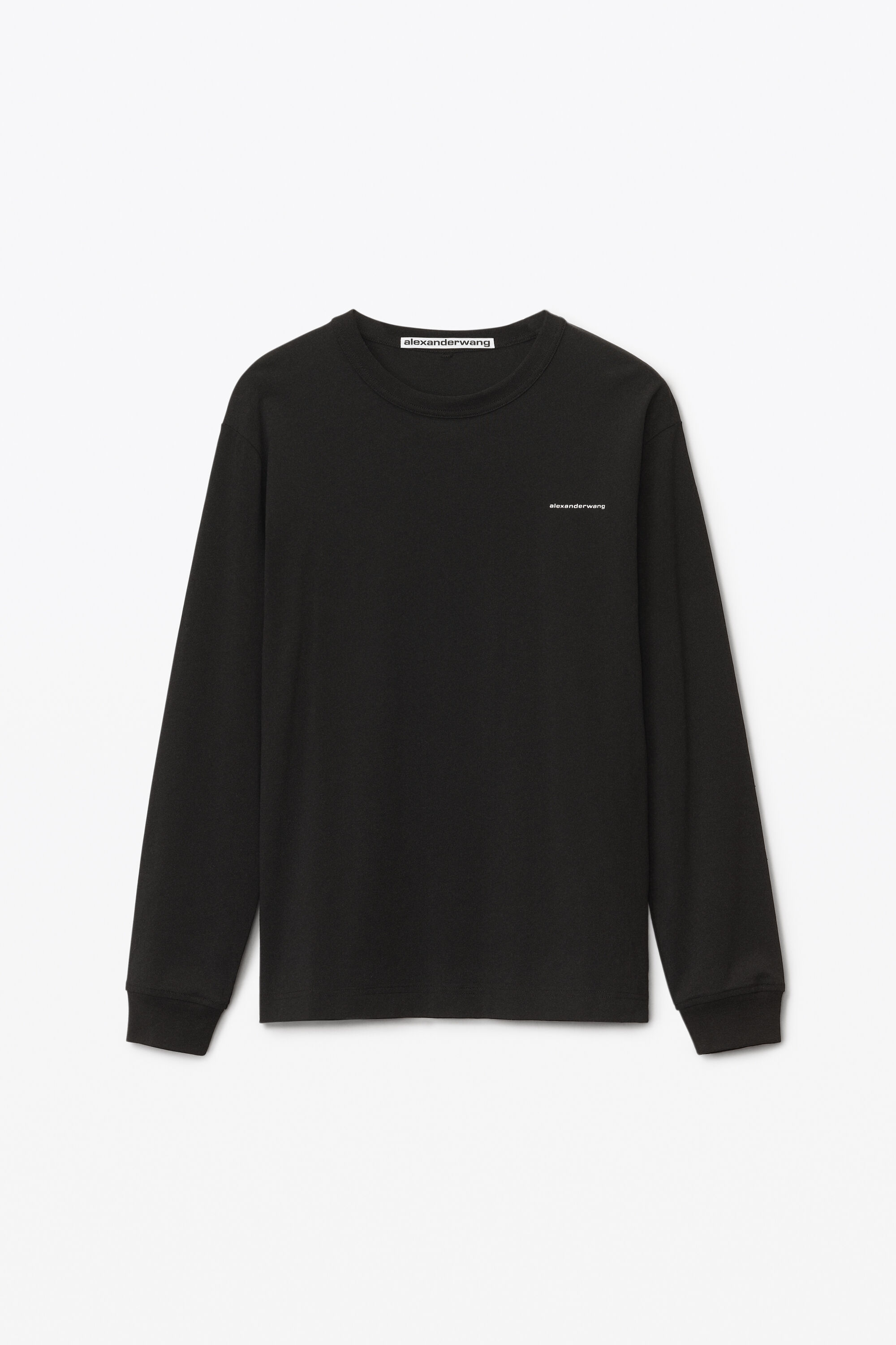 alexanderwang長袖tシャツ UNISEX LONG SLEEVE TEE IN HIGH TWIST JERSEY in BLACK | alexanderwang®