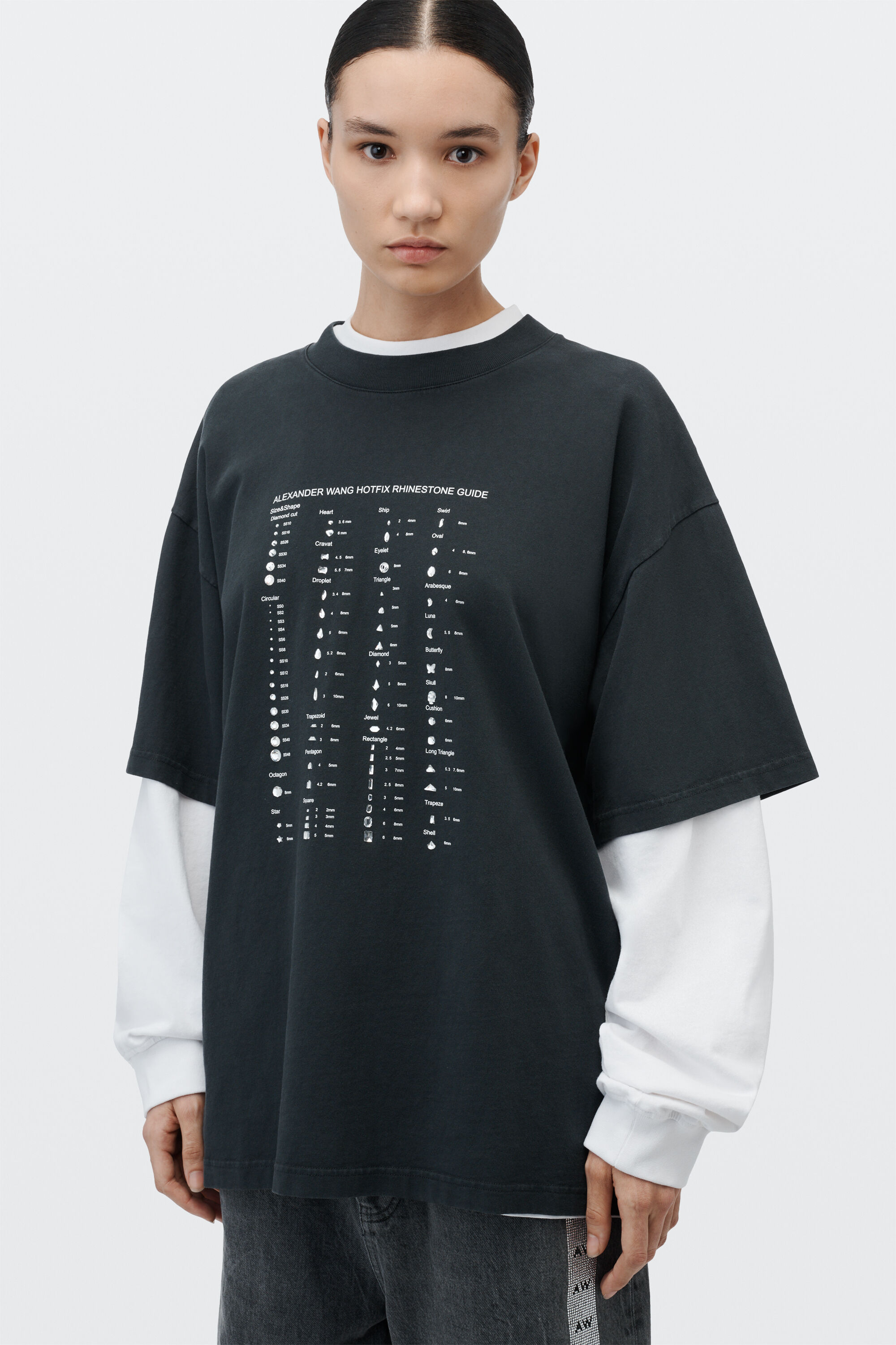 CRYSTAL GRAPHIC TEE in WASHED BLACK | alexanderwang®