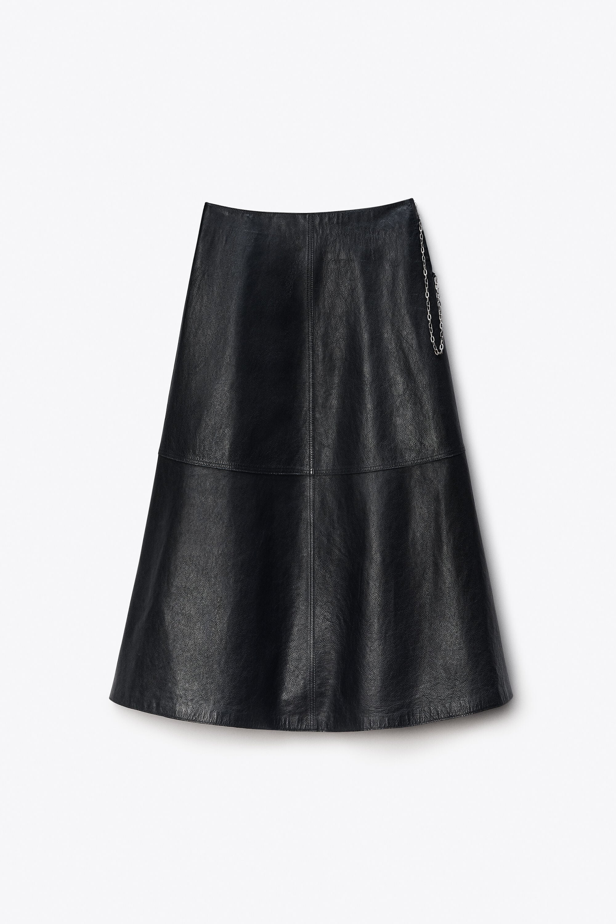 Midi Circle Skirt Leather in BLACK | alexanderwang®