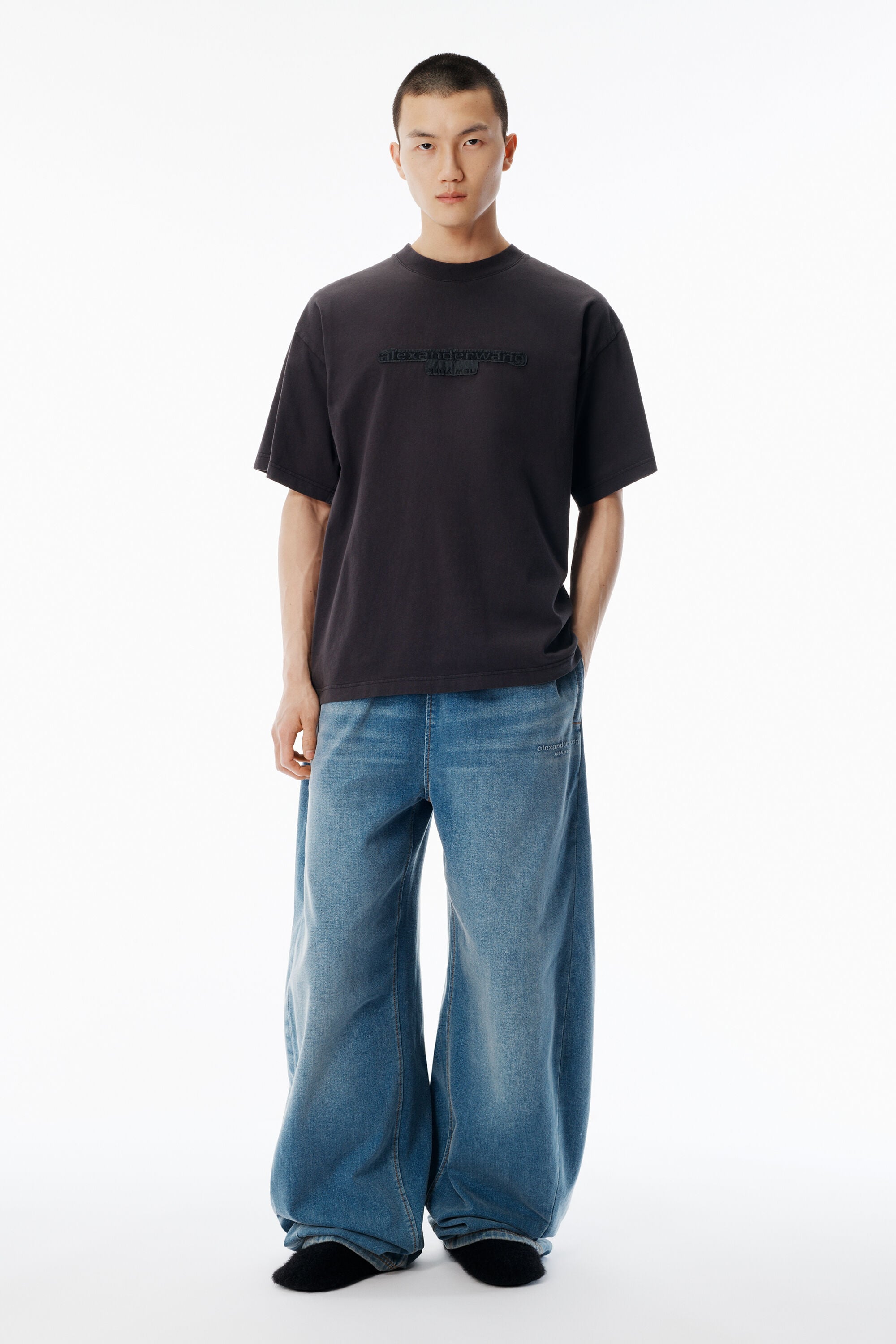 alexanderwangアレキサンダーワンアシッドウォッシュジャージーロンT alexanderwang アレキサンダーワング ウォッシュド グレー ジャージー