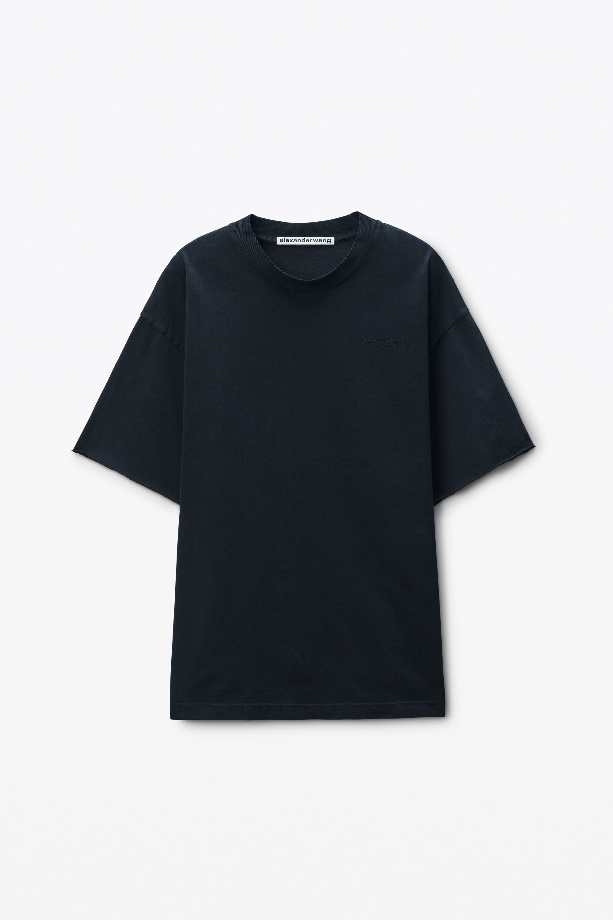 alexanderwang Tシャツ ブラック XS Black Cotton Logo T-Shirt
