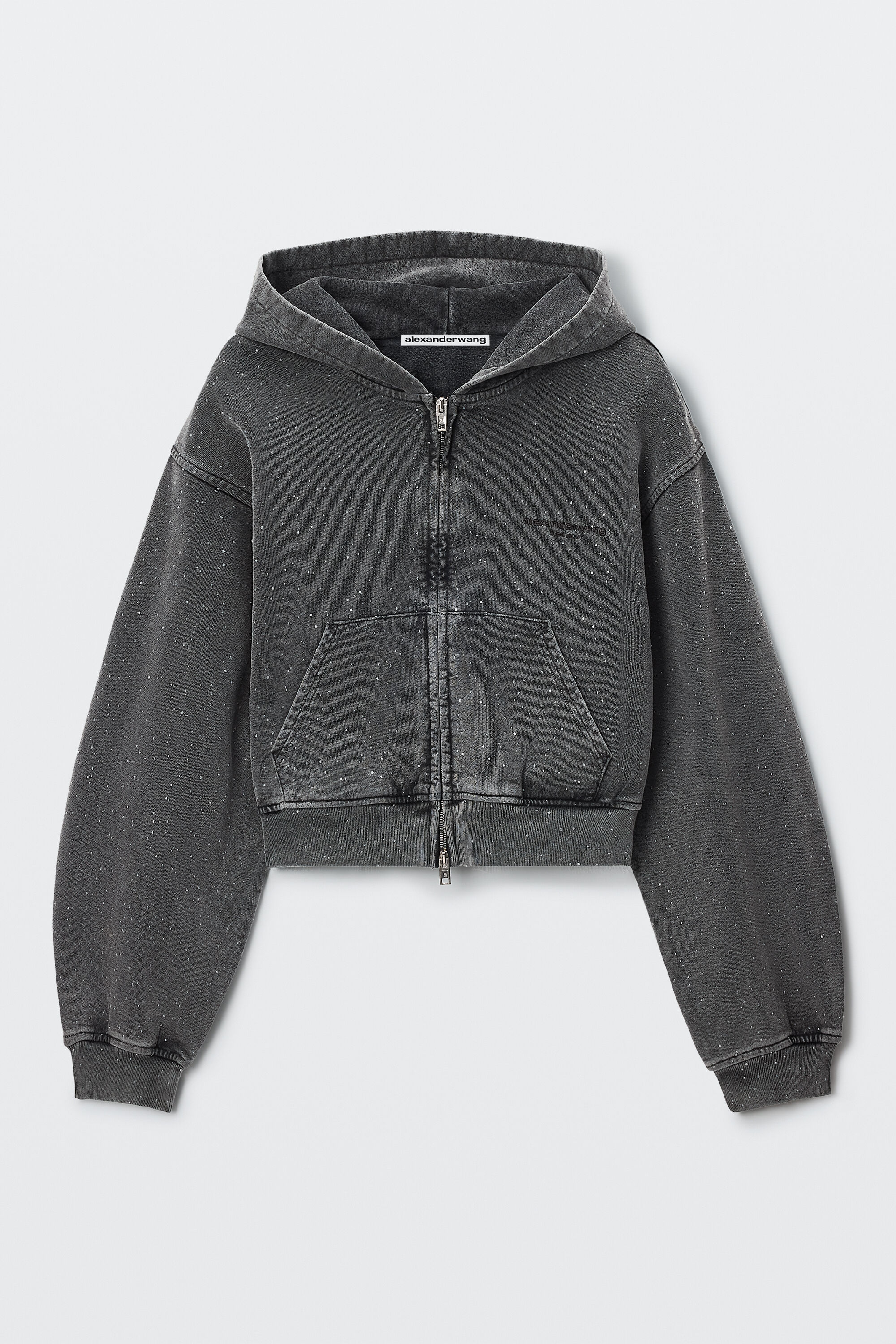 alexanderwang アレキサンダーワング ALL-OVER CRYSTAL ZIP UP HOODIE