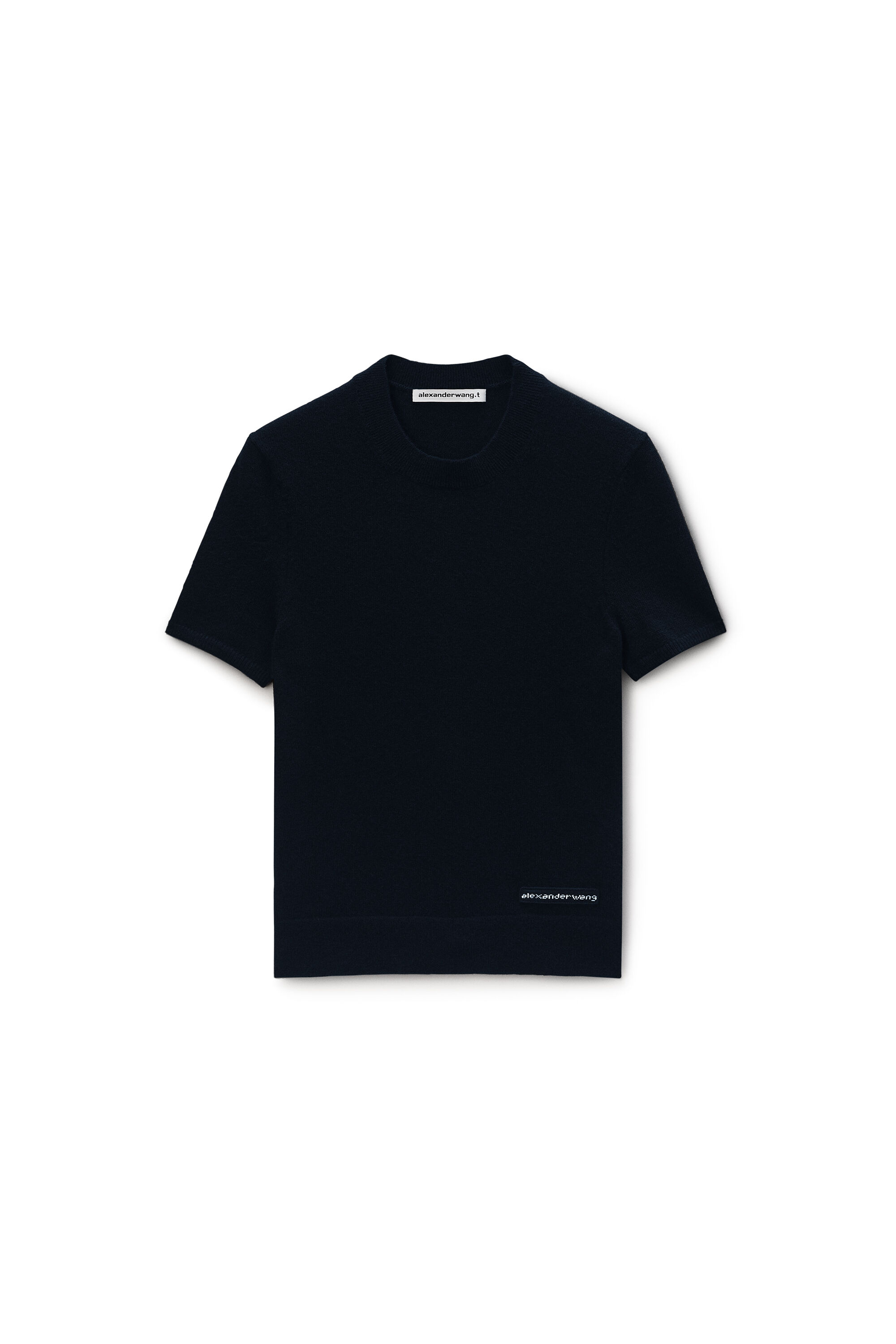 Short Sleeve Wool Tee in BLACK | alexanderwang®