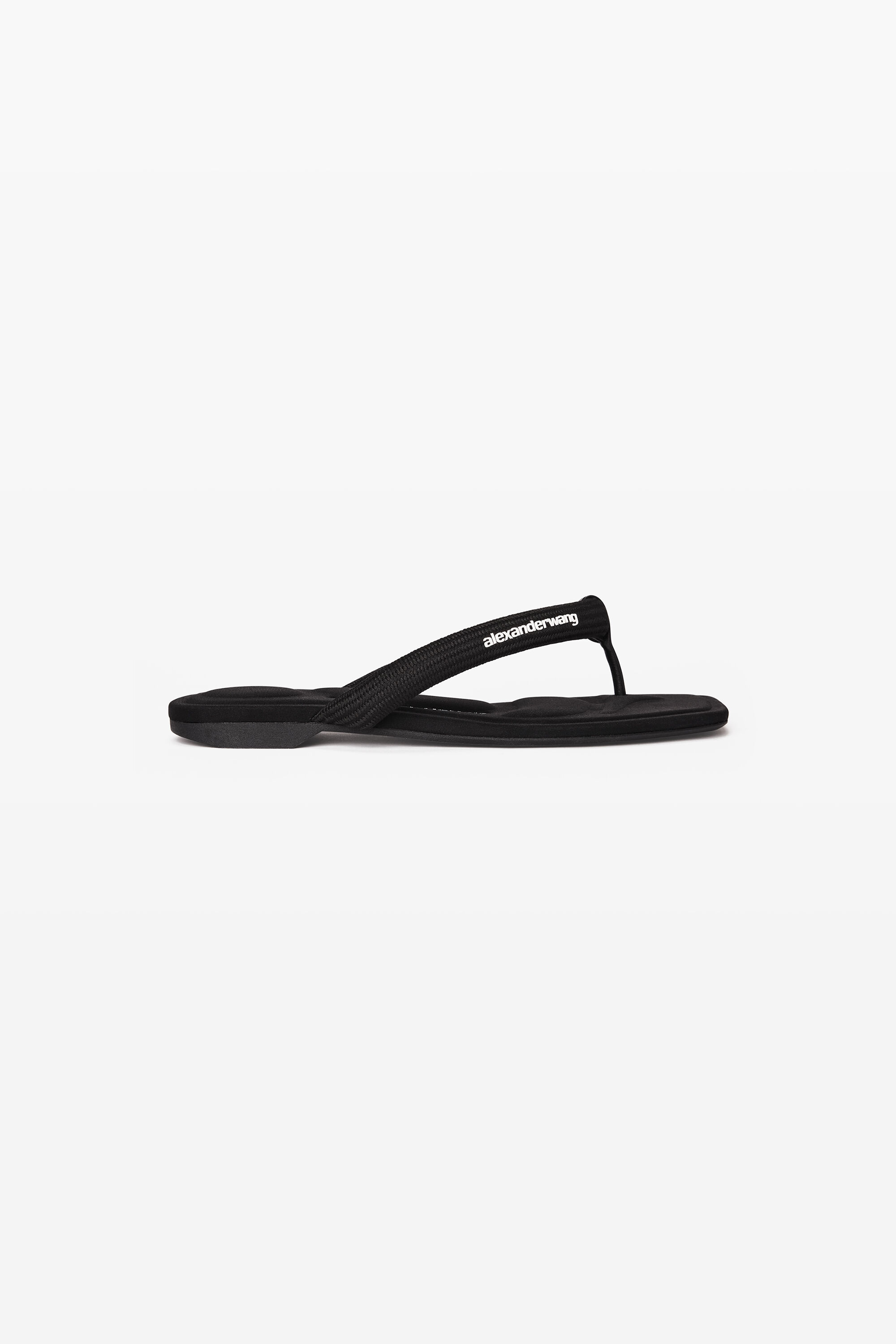 Jenna Tubular Flat Thong Sandal in BLACK | alexanderwang®