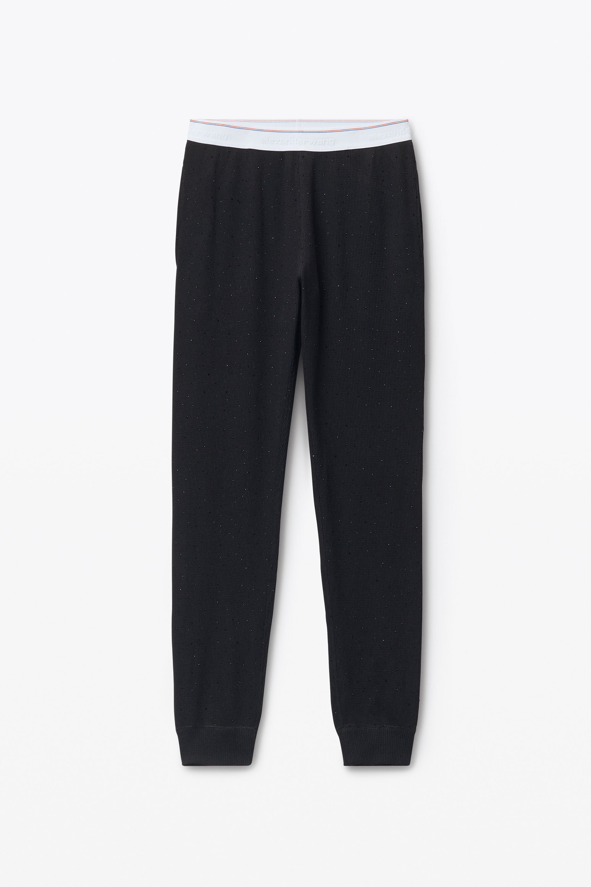 Crystal Hotfix Jogger Pant in Waffle Knit in BLACK | alexanderwang®
