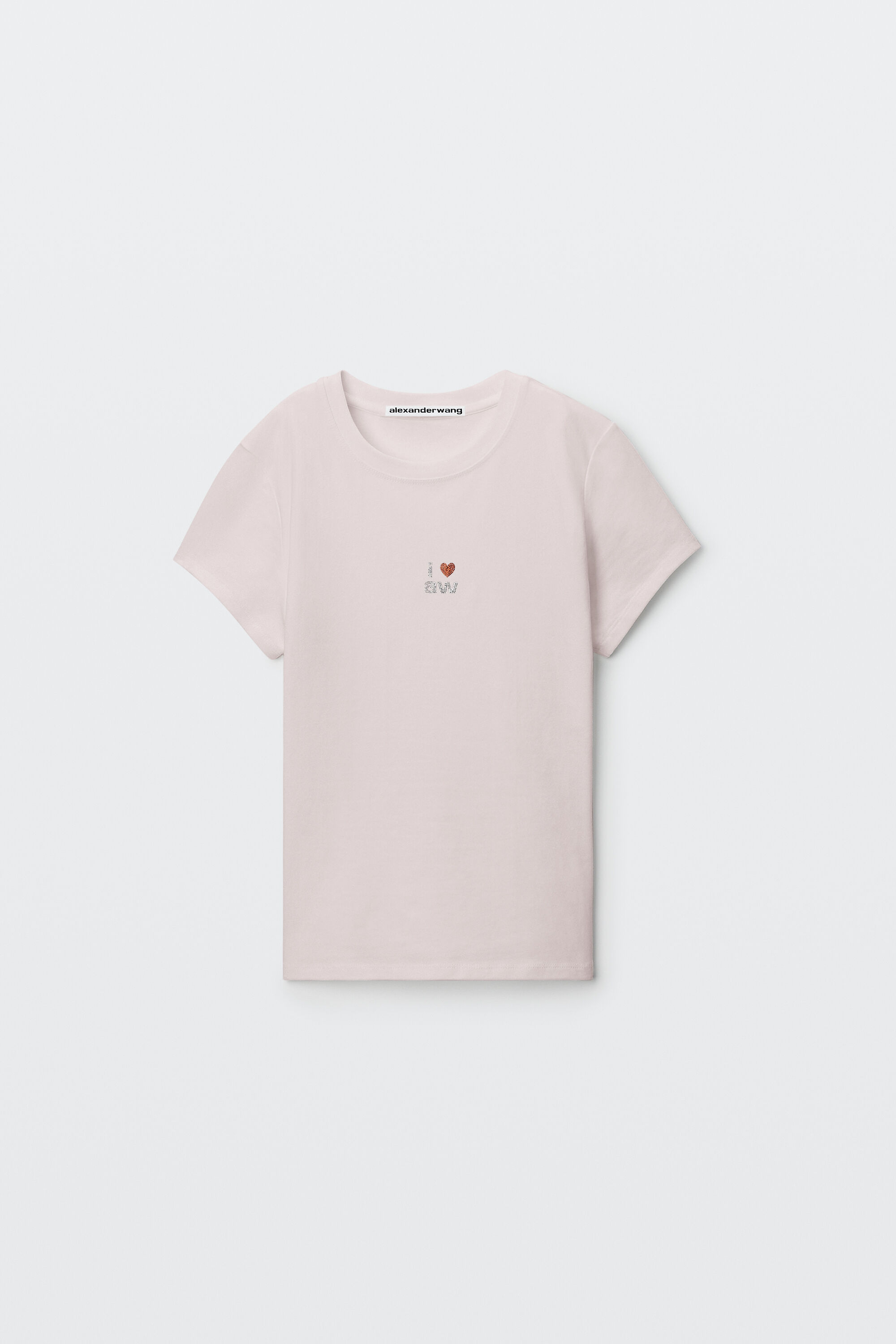 CRYSTAL HEART GRAPHIC TEE in LIGHT PINK | alexanderwang®