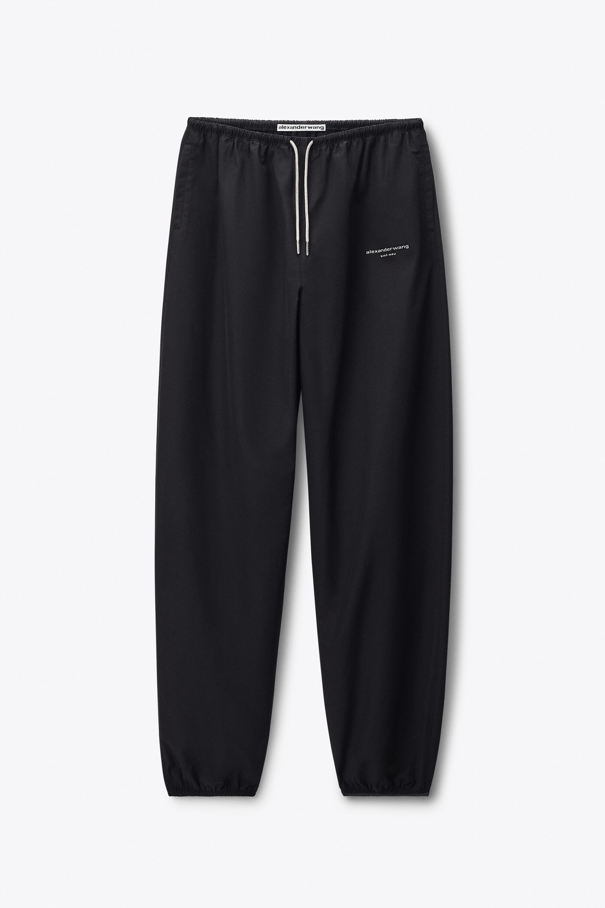 Mid-Rise Track Pant with Crystal Drawcord in BLACK | alexanderwang®