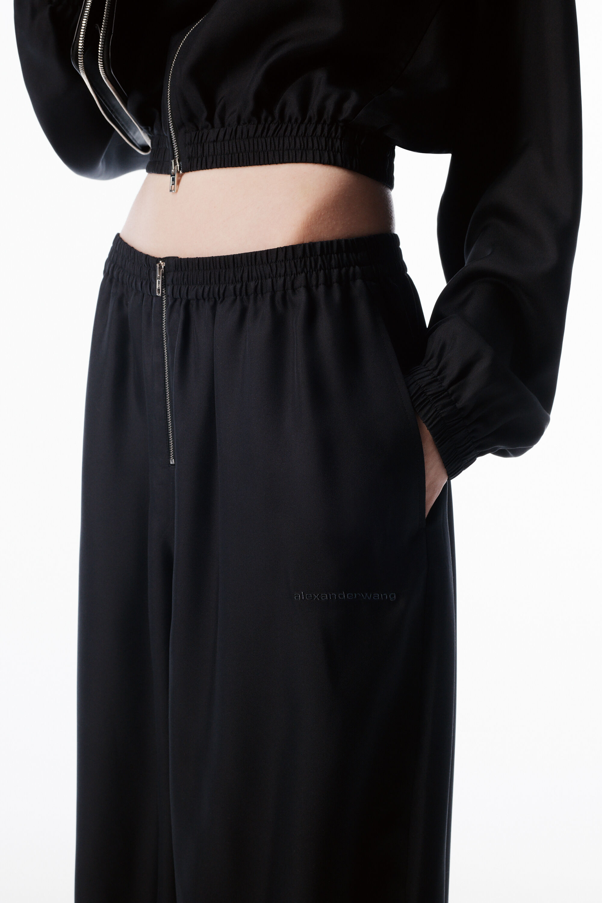 Zip Track Pant in BLACK | alexanderwang®