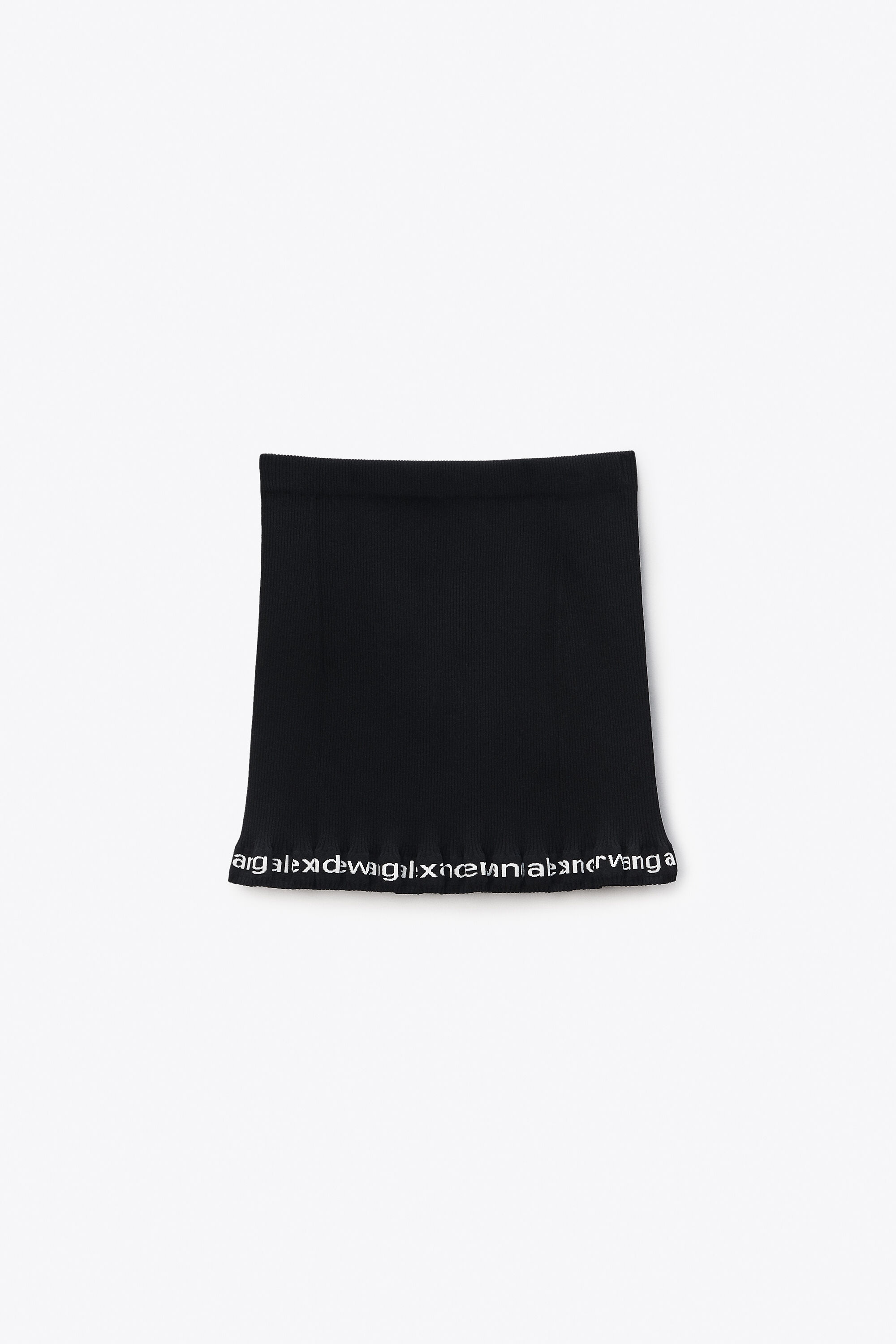 Ribbed Miniskirt With Logo in BLACK | alexanderwang®