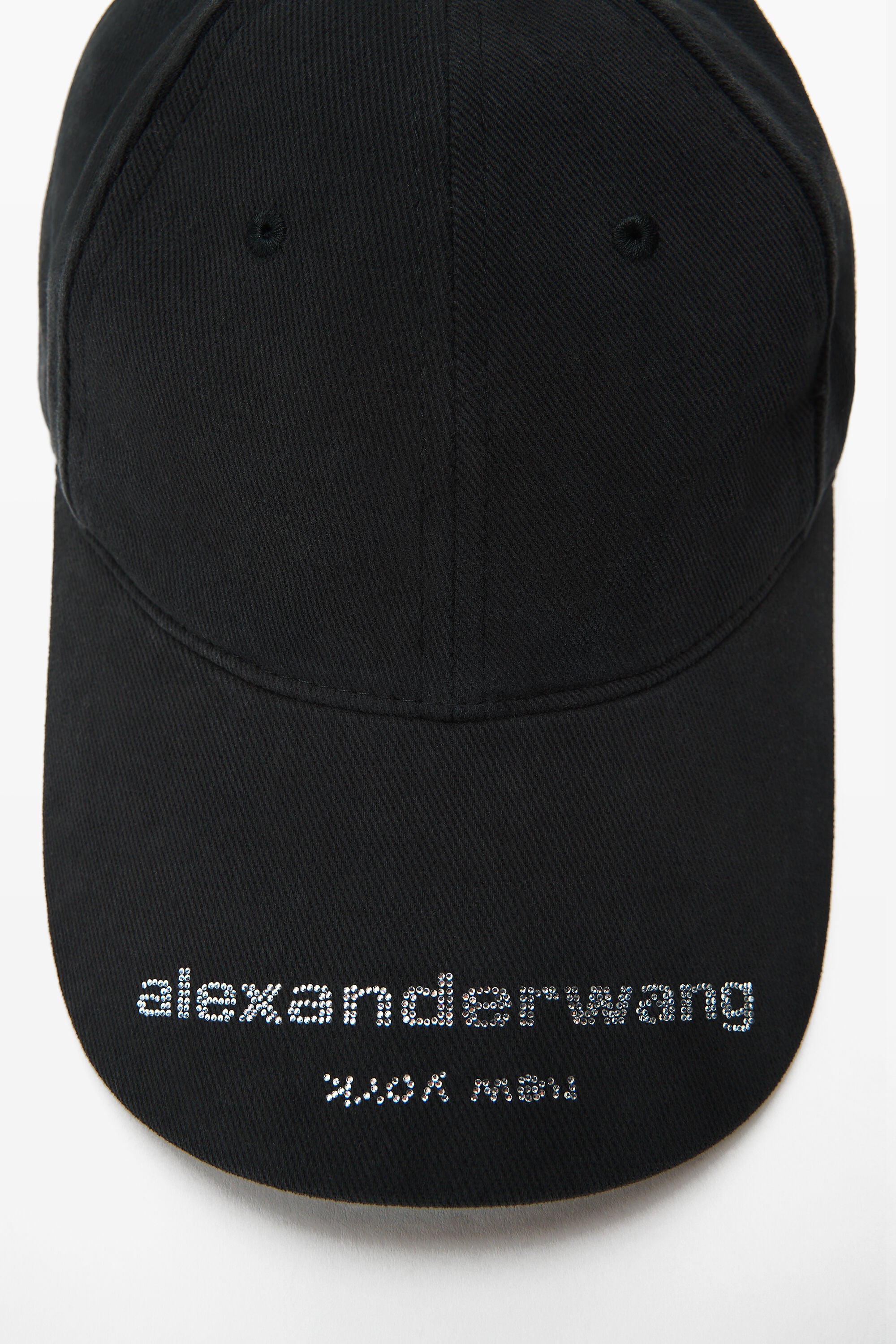 CRYSTAL HOTFIX LOGO TWILL BASEBALL CAP in BLACK | alexanderwang®
