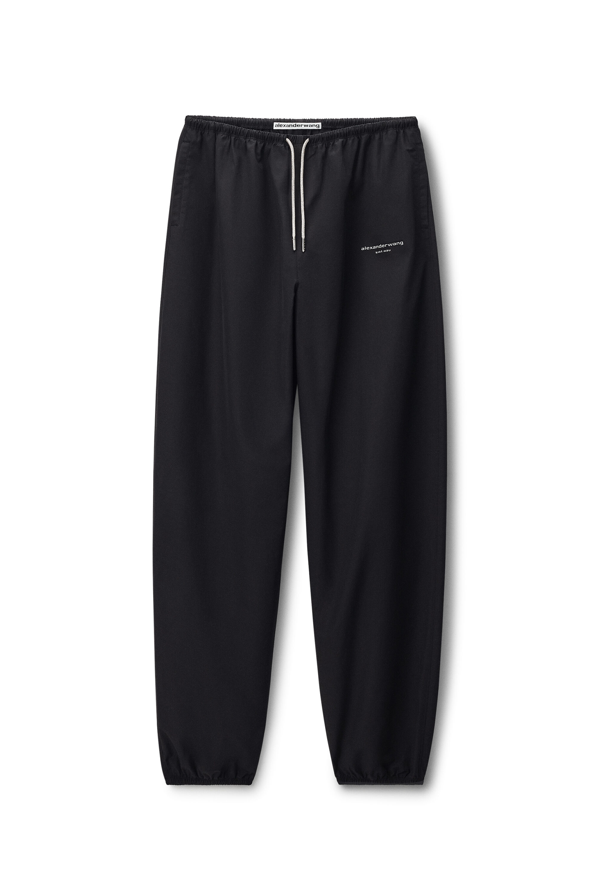 Mid-Rise Track Pant with Crystal Drawcord in BLACK | alexanderwang®
