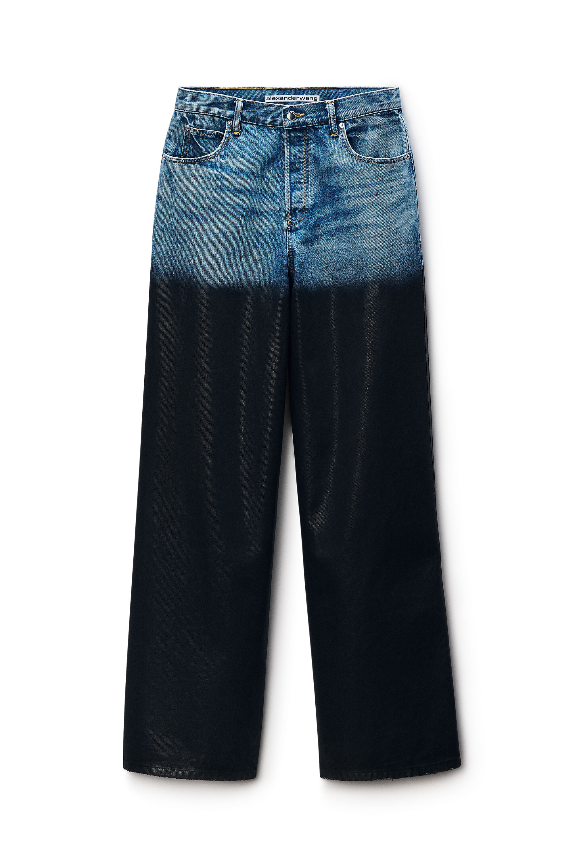 Surge Leather Coated Jean in VINTAGE MARBLED BLUE | alexanderwang®