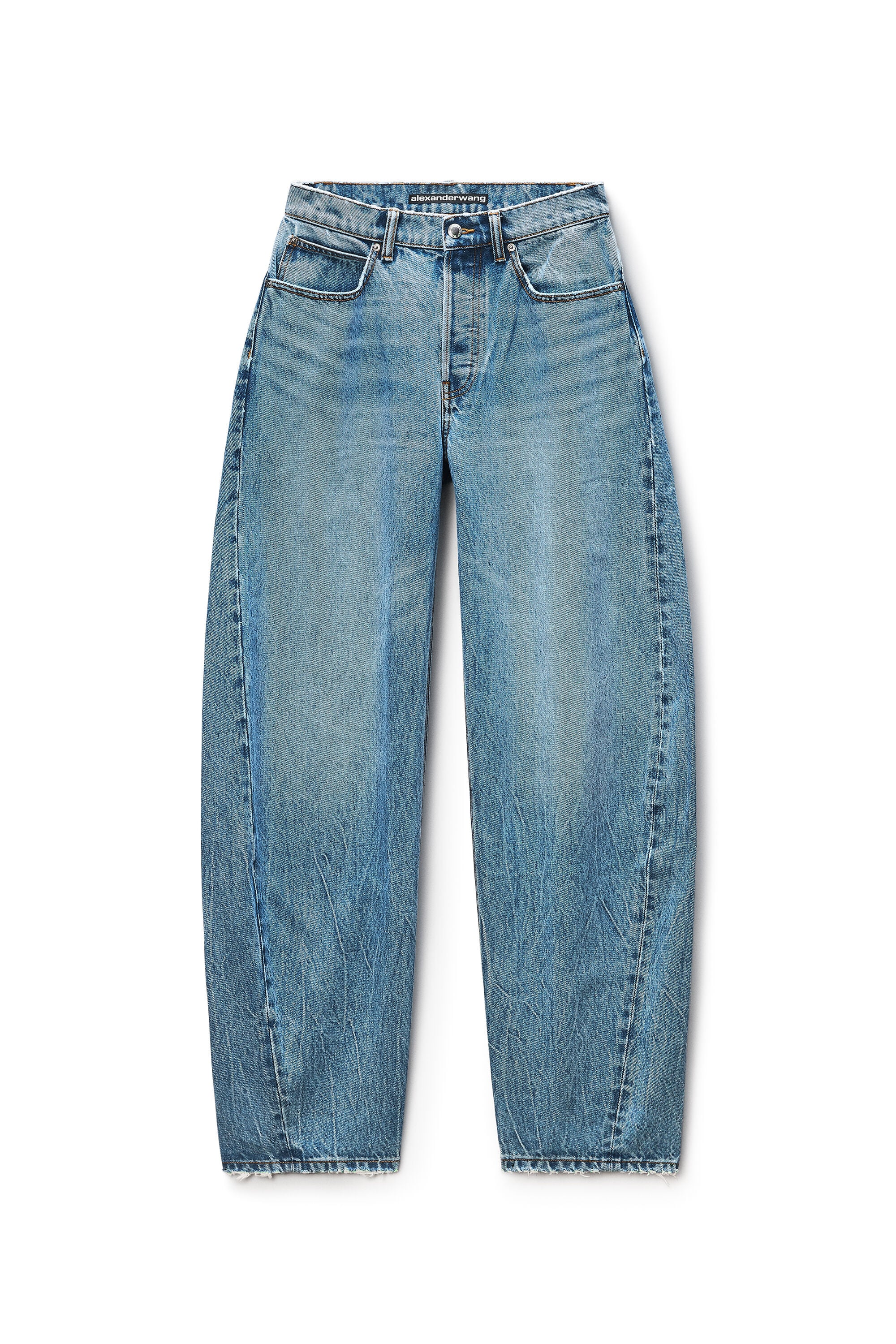 CRYSTAL HOTFIX LOGO POCKET BLOW UP JEAN in VINTAGE LIGHT INDIGO