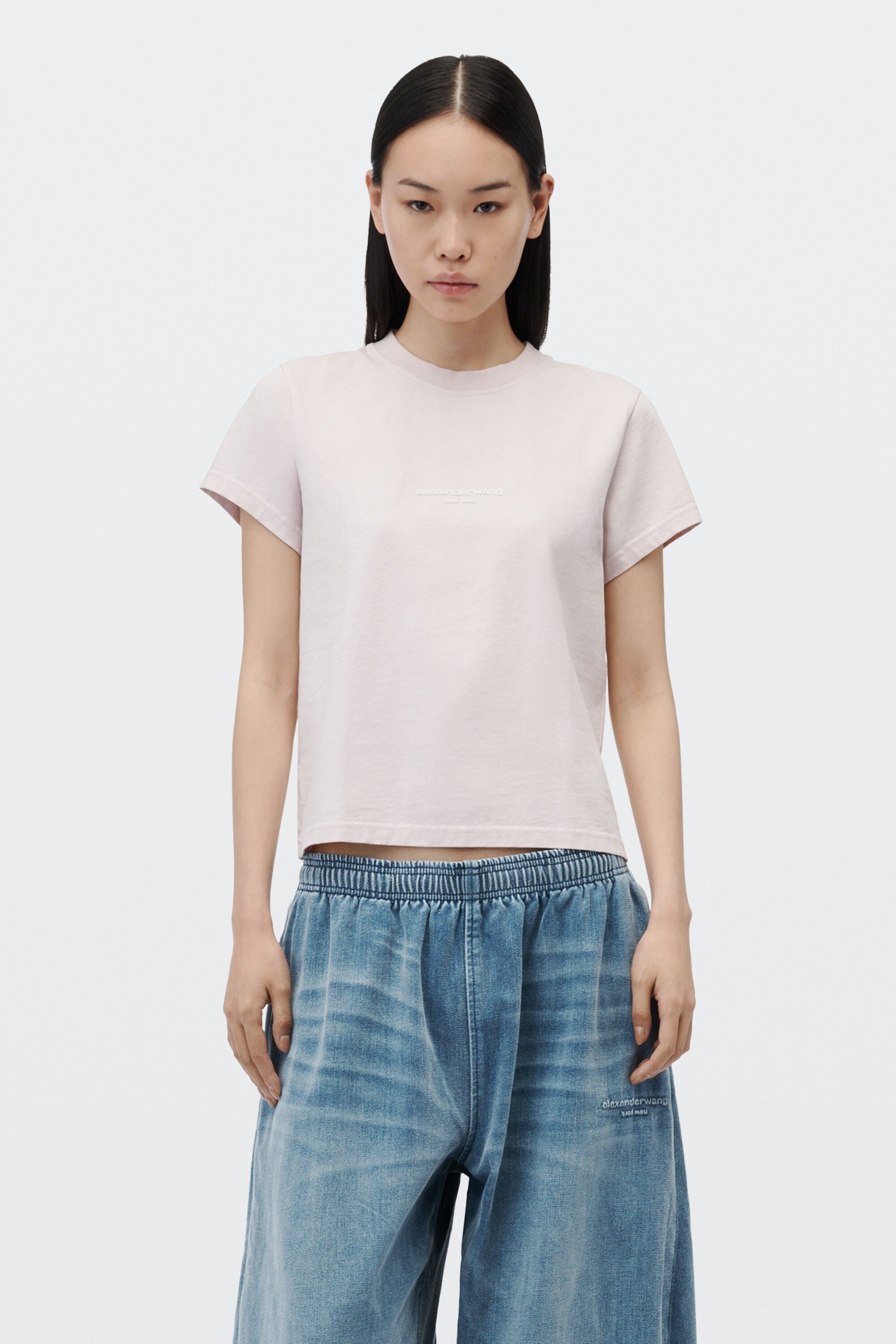 最終値下げ alexanderwang ロゴプリント Tシャツ alexanderwang アレキサンダーワング LOGO PRINT SHRUNKEN SHORT