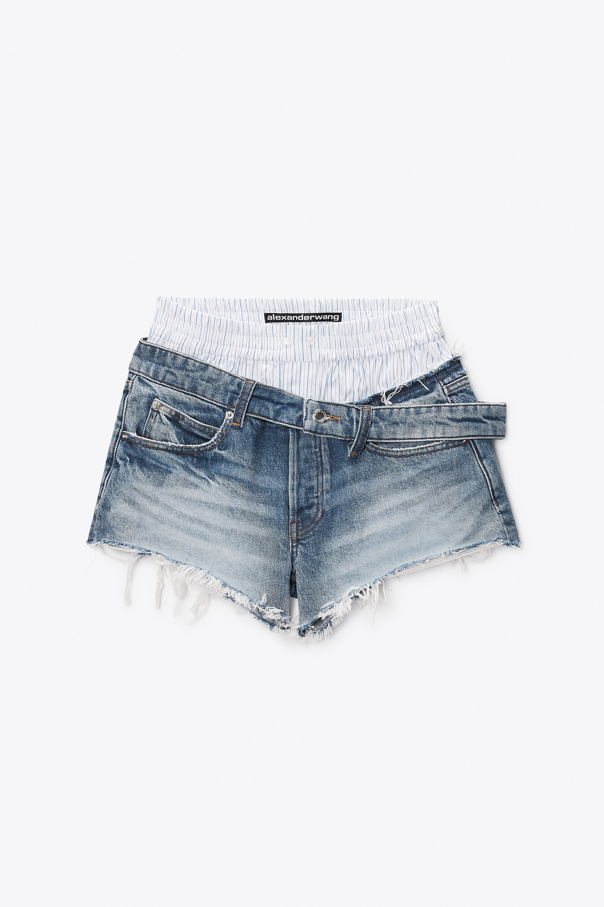BOXER DROP WAISTBAND SHORT in VINTAGE MARBLED BLUE | alexanderwang®