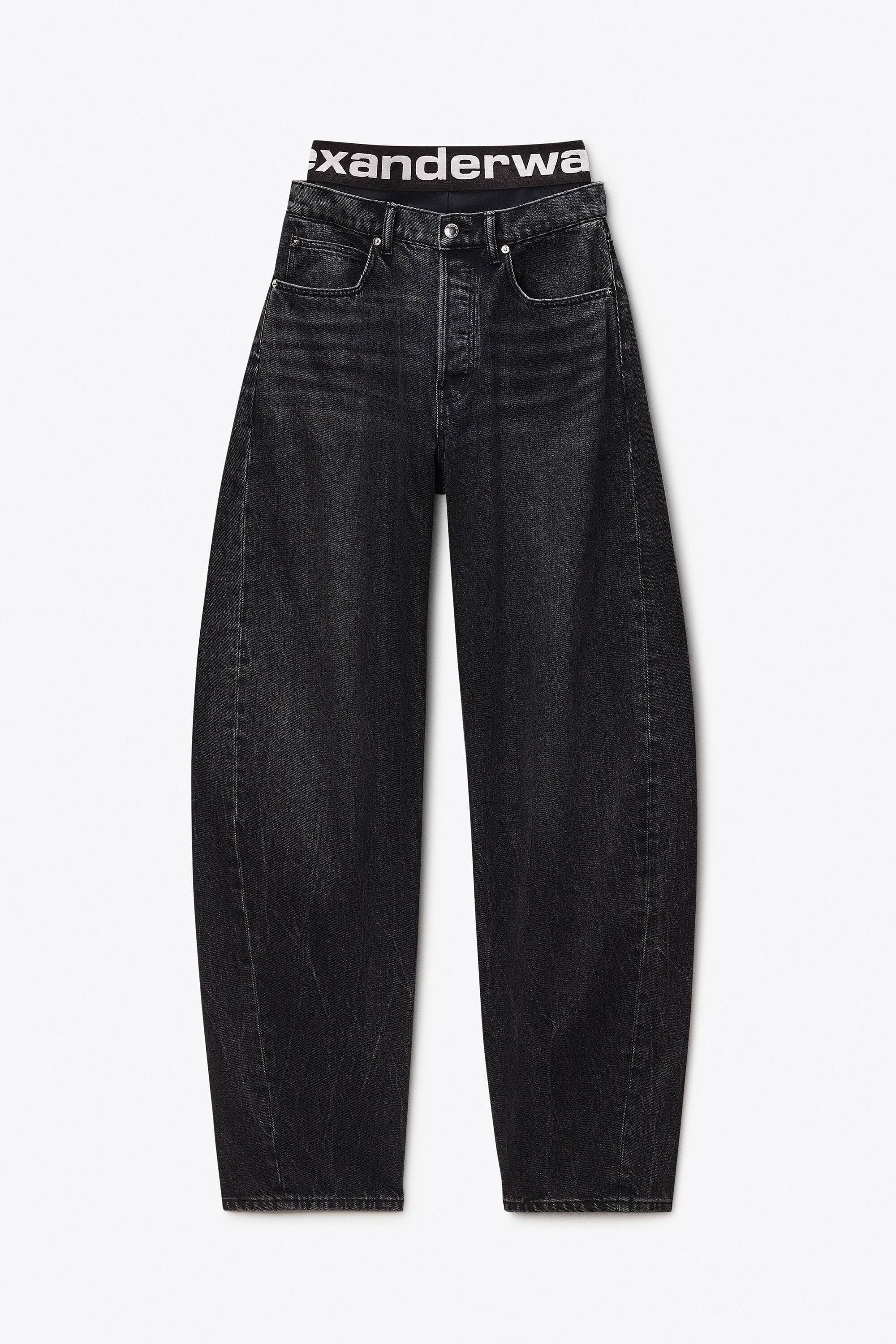 Blow-Up Jeans with Logo Bike Short Waistband in GREY AGED