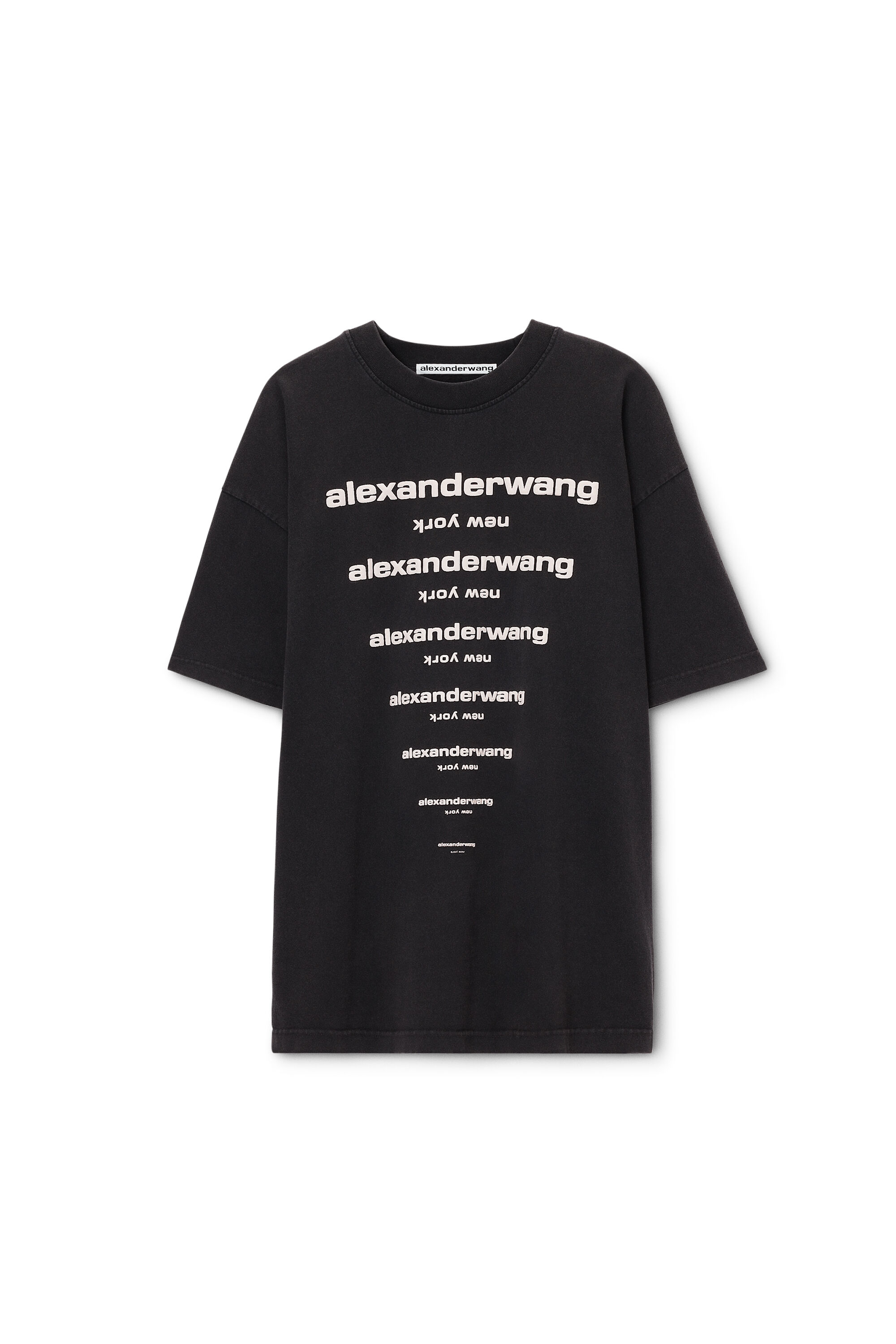 GRADIENT LOGO SHORT SLEEVE TEE in WASHED BLACK | alexanderwang®