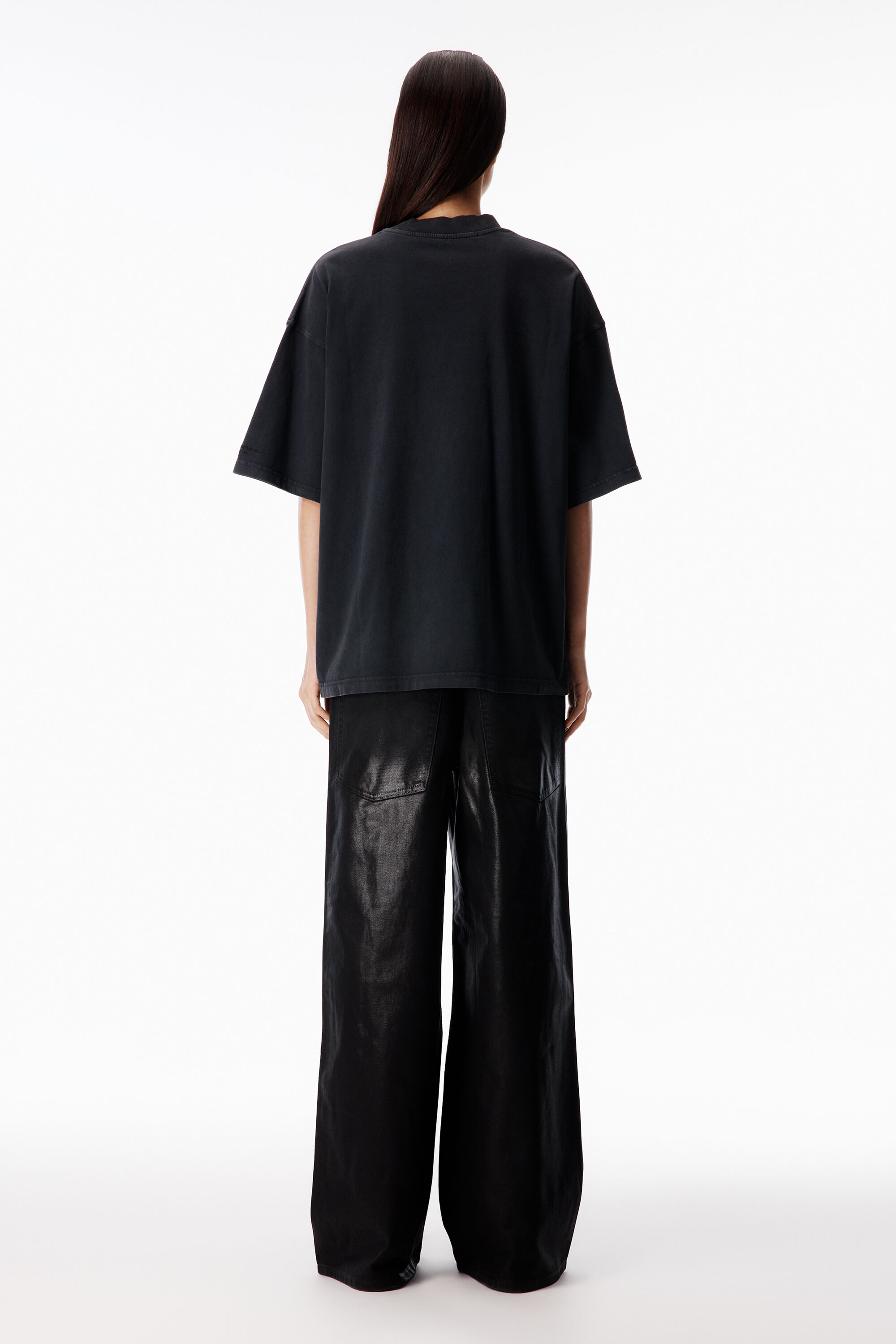 Oversized Graphic Tee in WASHED BLACK | alexanderwang®