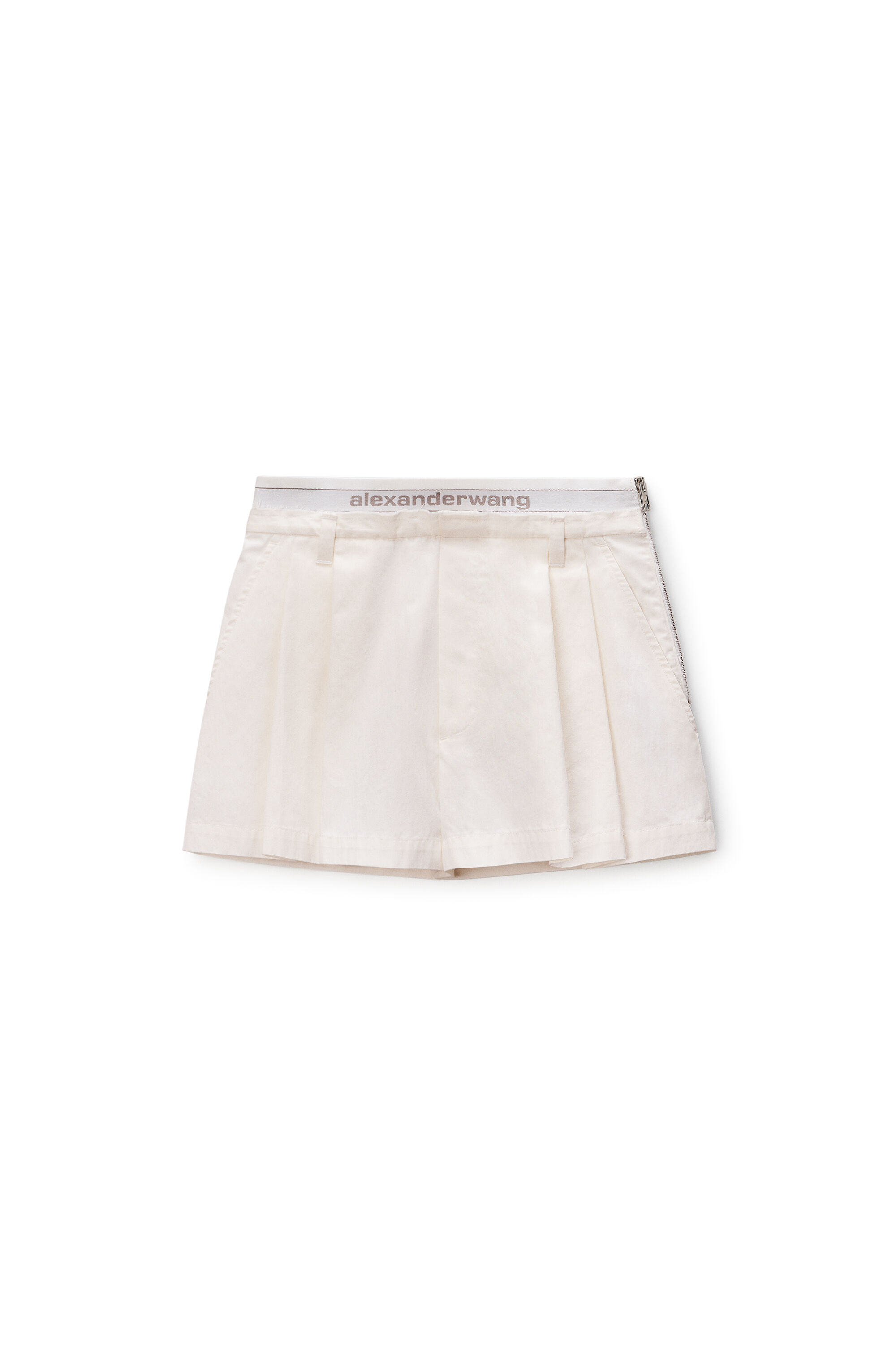 LOGO ELASTIC HIGH-RISE SHORT in PAPER WHITE | alexanderwang®