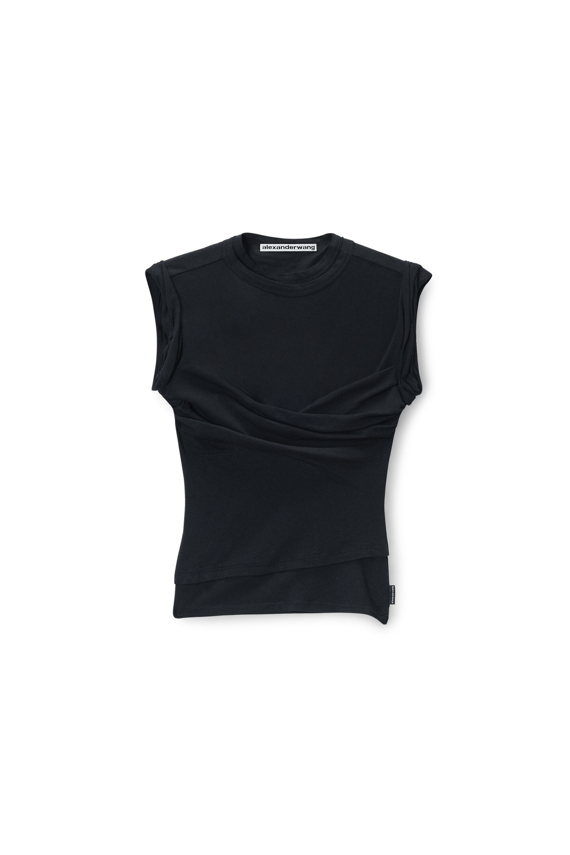 TWISTED BUST LAYERED TANK in BLACK | alexanderwang®