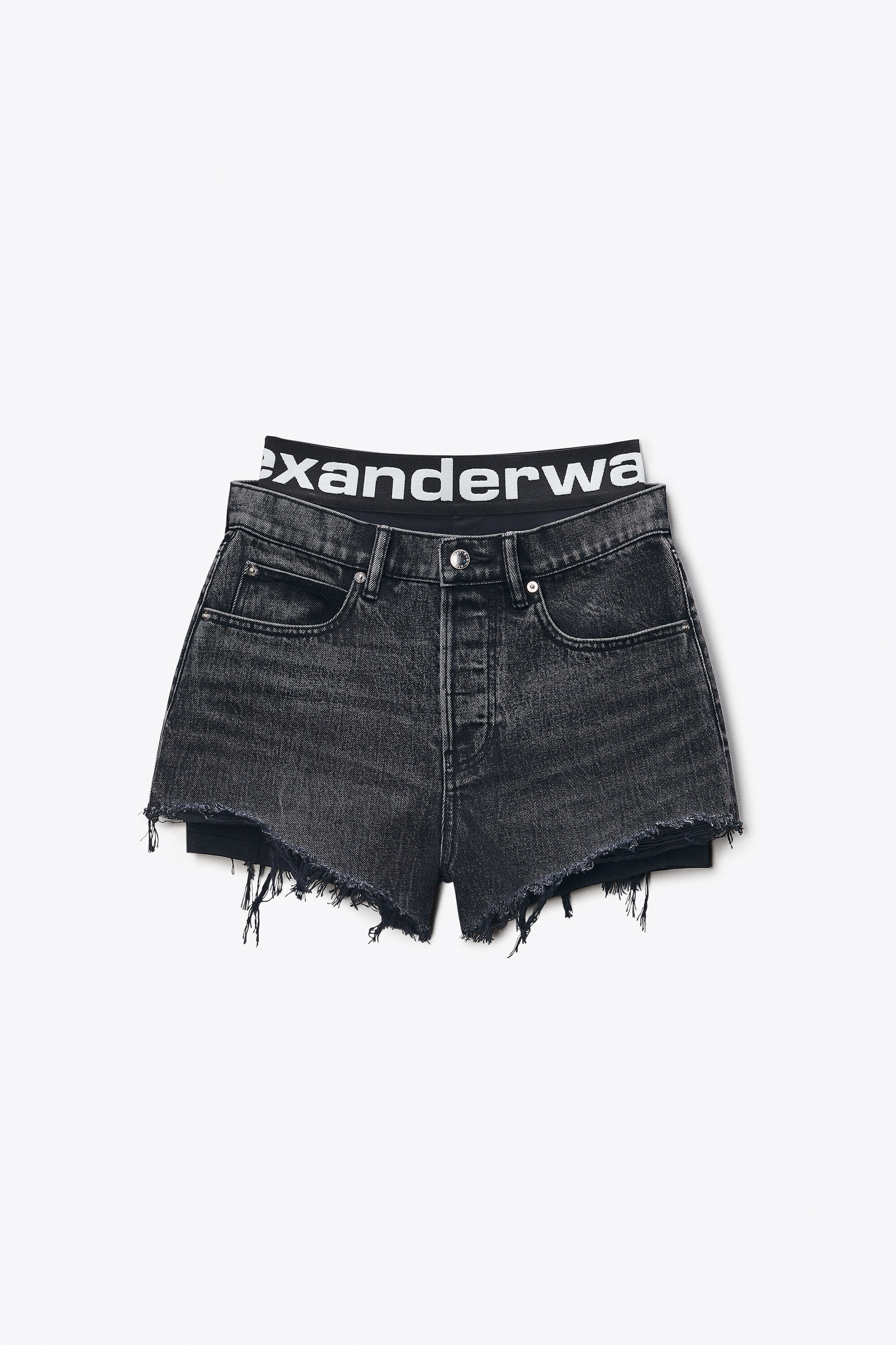 PRE-STYLED RELAXED LOGO BIKE SHORT in GREY AGED | alexanderwang®